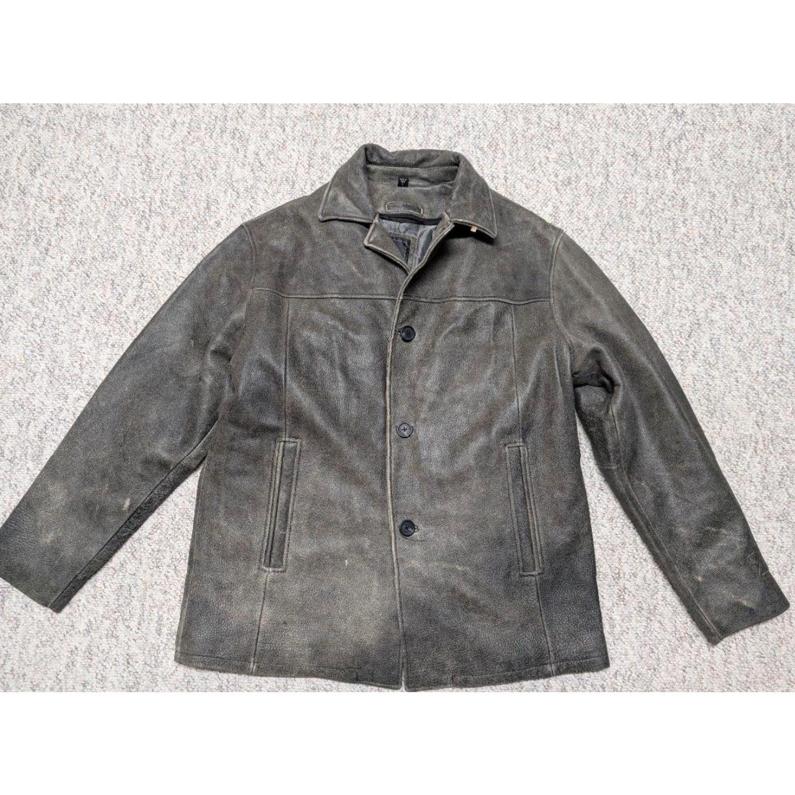 Vintage VINTAGE Excelled leather coat Jacket Mens L Brown Patina 1990s Mad Max Distressed 90s Size US L / EU 52-54 / 3 - 3 Thumbnail