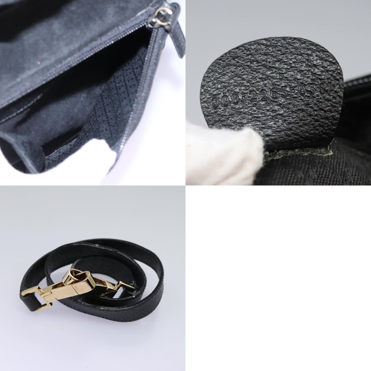 Gucci GUCCI Bamboo Handbag Suede Black Gold 000 2265 000 2265 Size ONE SIZE - 13 Thumbnail