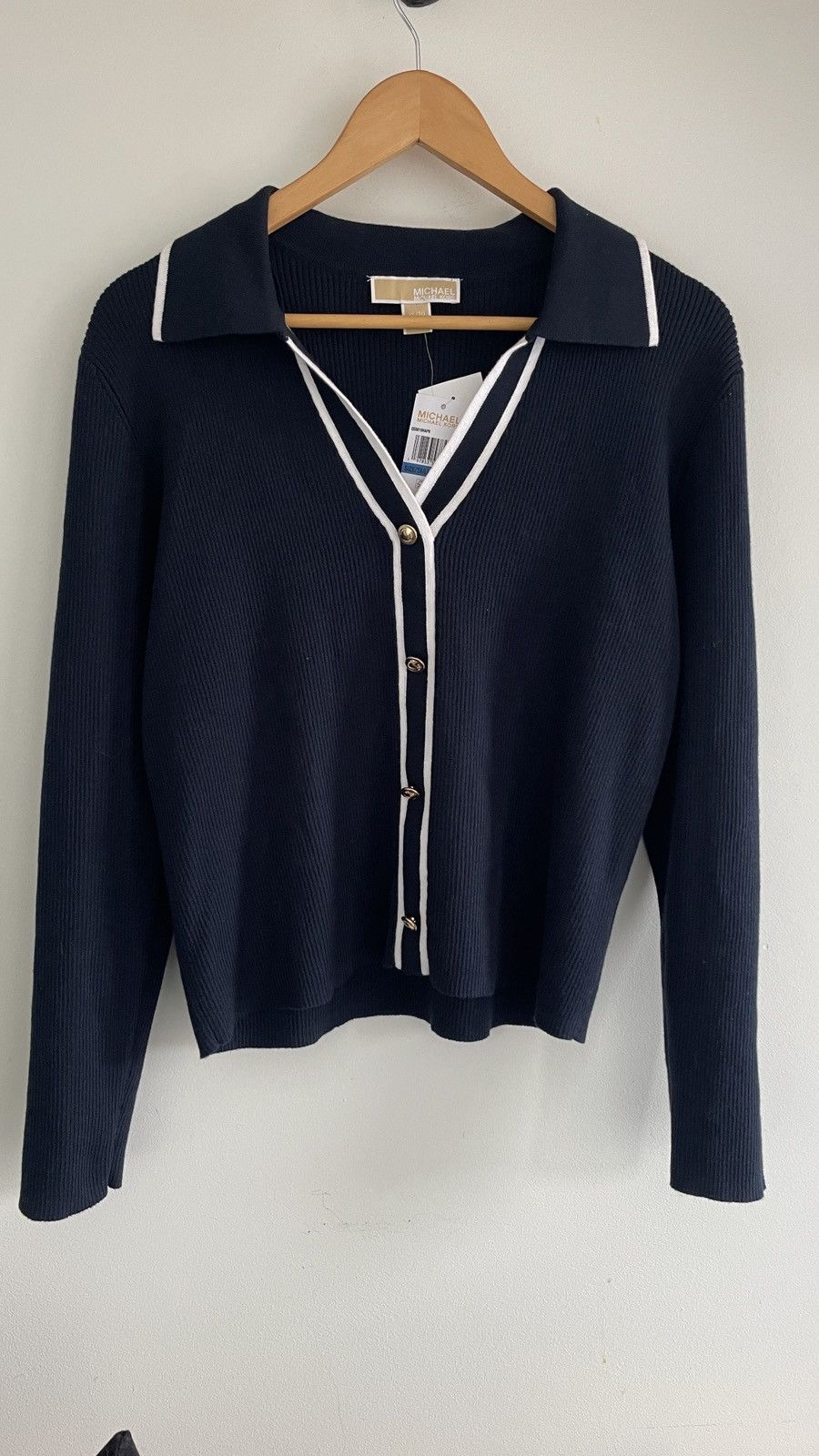 Michael Kors BLEU CARDIGAN MICHAEL KORS (L) Size L / US 10 / IT 46 - 1 Thumbnail