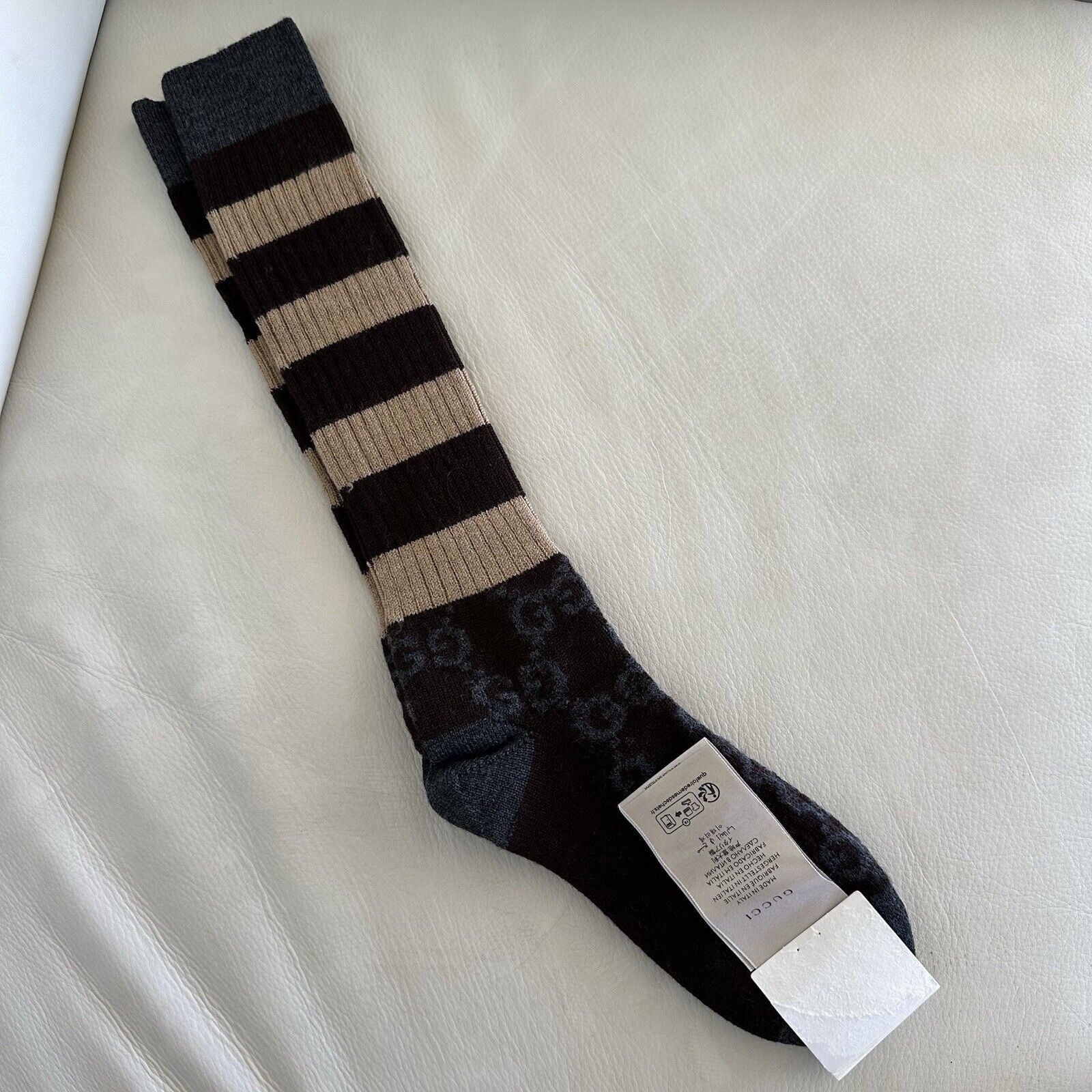 Gucci NEW Gucci Socks BROWN STRIPED GG SIZE L 100% Authentic Size ONE SIZE - 2 Thumbnail