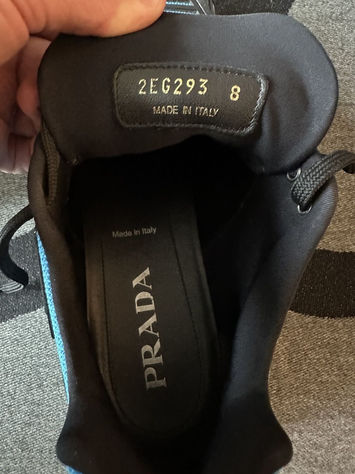 Prada Prada Men's Cloudbust Thunder Lug-sole Sneakers Blue/Black Size US 8 / EU 41 - 10 Thumbnail