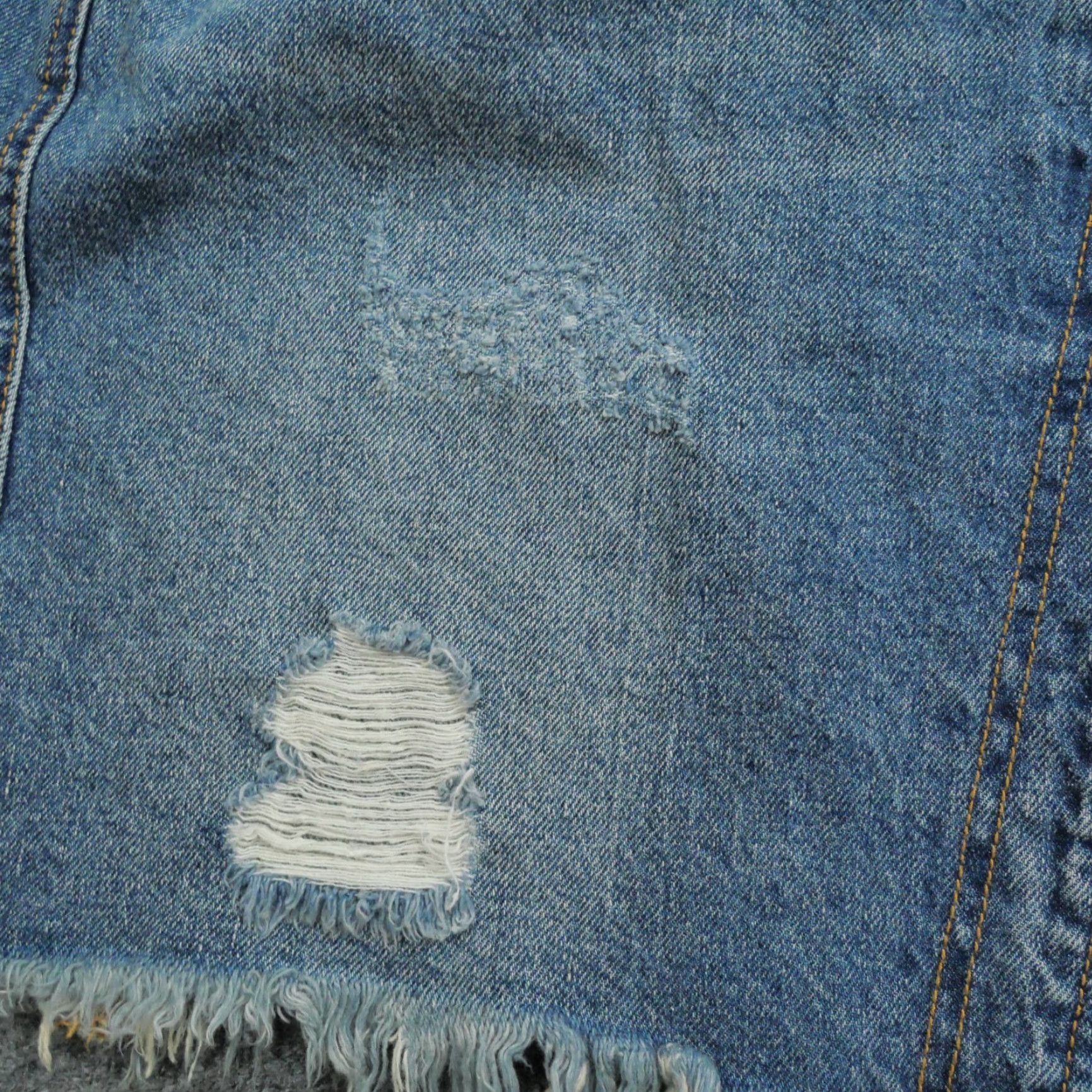 Free People Free People Skirt Womens 28 Blue Denim Asymmetrical Distressed We The Free Size 28" / US 6 / IT 42 - 3 Thumbnail