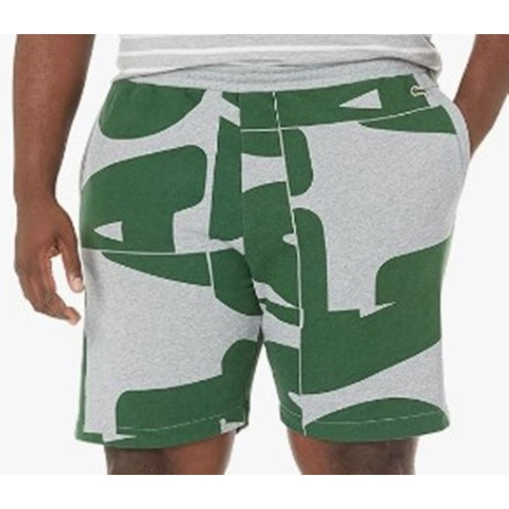 Lacoste Lacoste Men's All Over Print Fleece Shorts Gray Green L Size US 34 / EU 50 - 1 Thumbnail