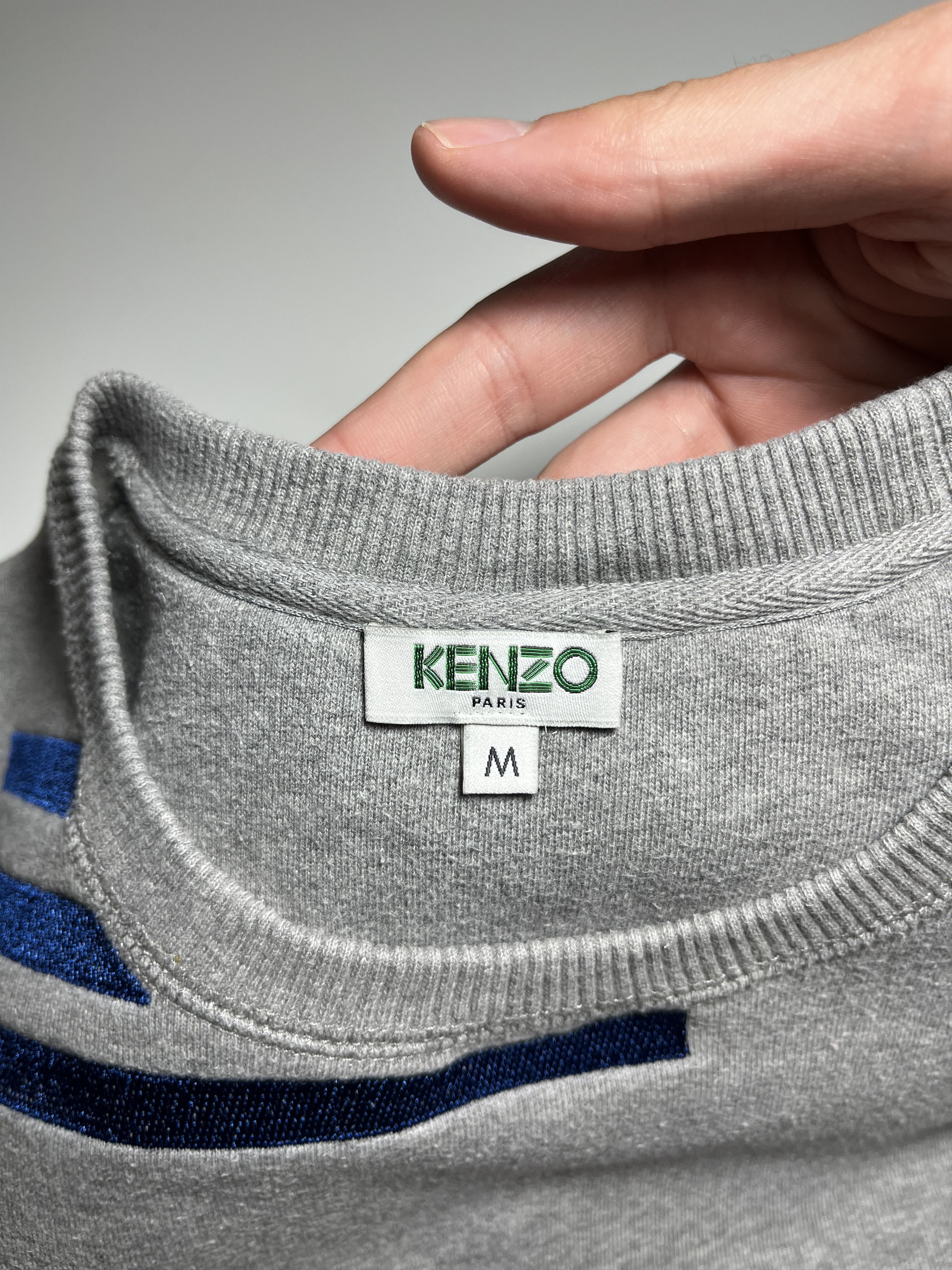 Kenzo Kenzo Embroidered Tiger Geometric Gray Sweatshirt Size M Size US M / EU 48-50 / 2 - 13 Thumbnail