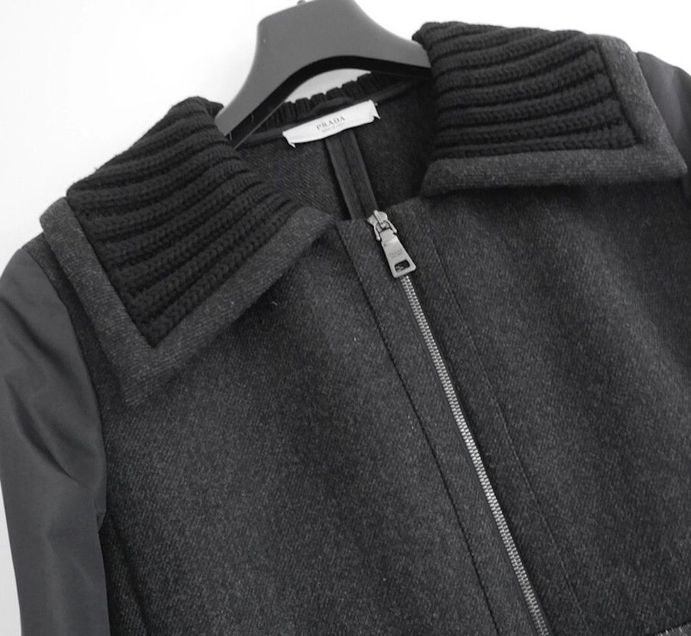 Prada Prada Fall 2008 Wool, Nylon, Knit & Leather Princess Coat Size L / US 10 / IT 46 - 3 Thumbnail