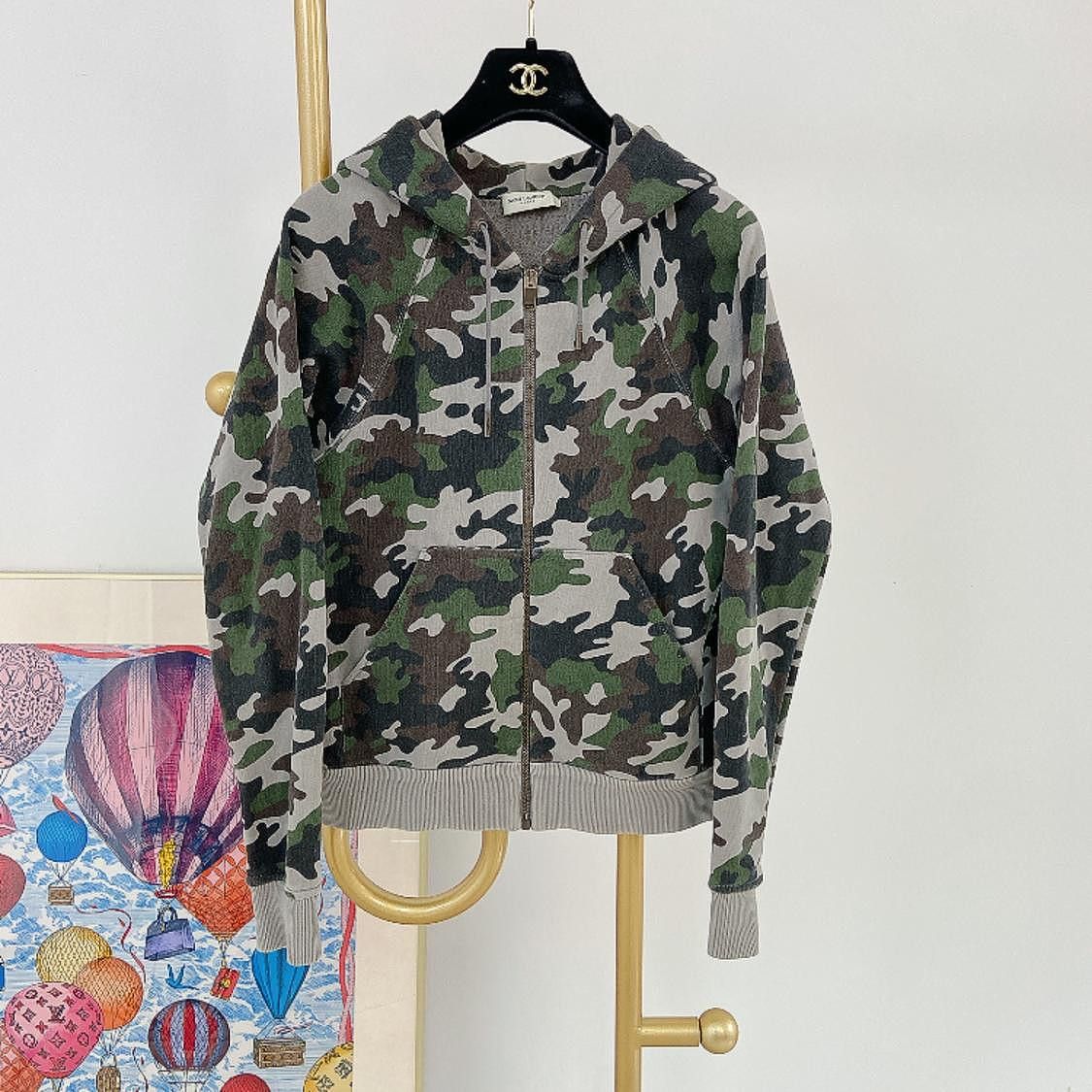 Saint Laurent Paris Saint Laurent Camo Zip Hoodie Size XS Size US XS / EU 42 / 0 - 1 Thumbnail