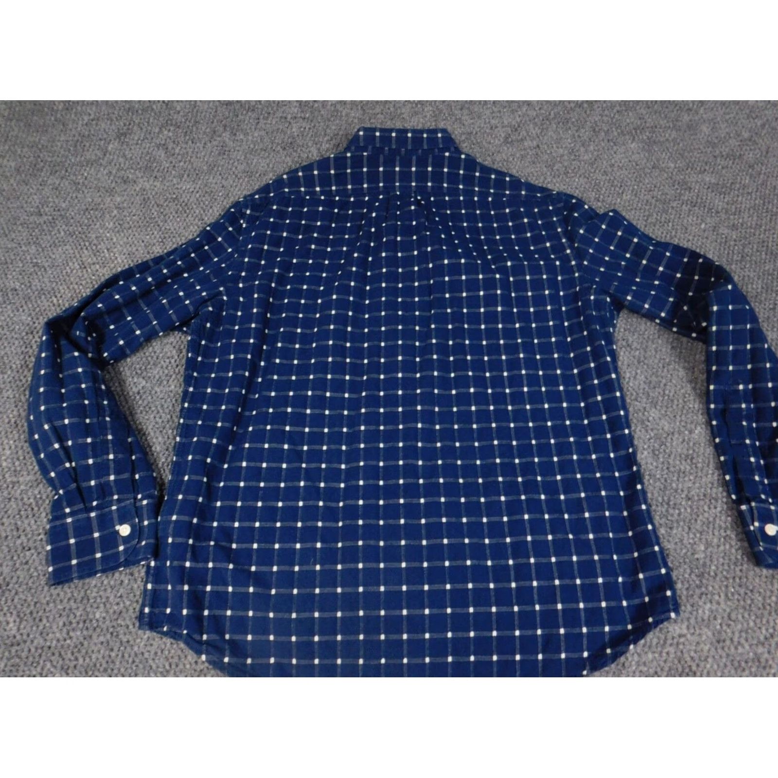 Old Navy Old Navy Mens Shirt Long Sleeve Plaid Button-Down Slim Fit Blue Large Regular Collared Button-Up Pockets Size US L / EU 52-54 / 3 - 7 Thumbnail