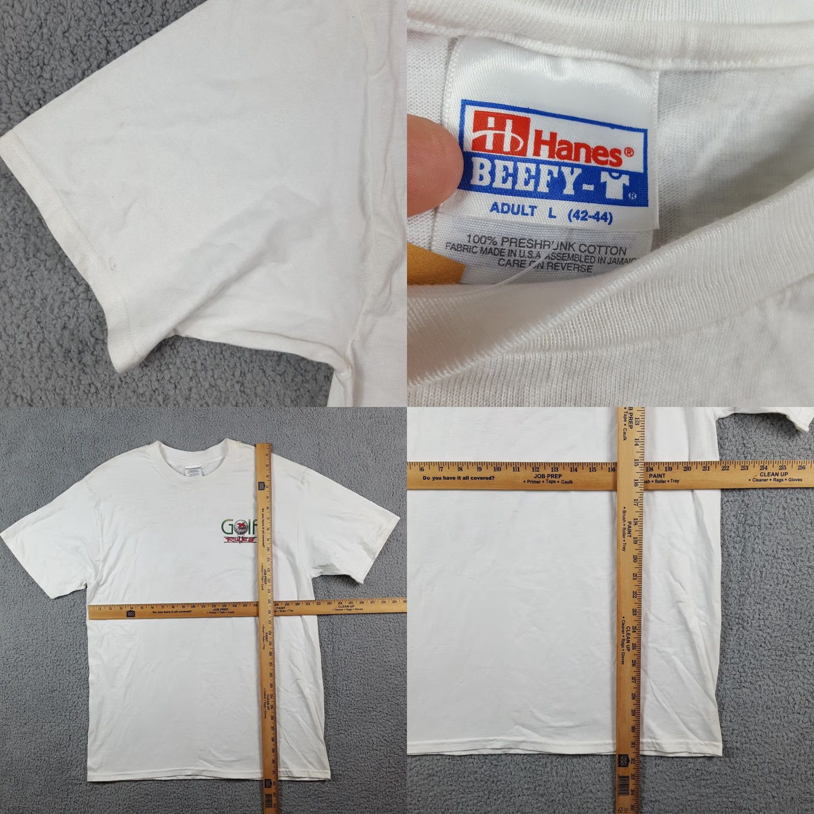 Hanes VINTAGE Star Trek Golf Parody T-Shirt Mens Large White 90s Cartoon Comics Retro Size US L / EU 52-54 / 3 - 8 Thumbnail