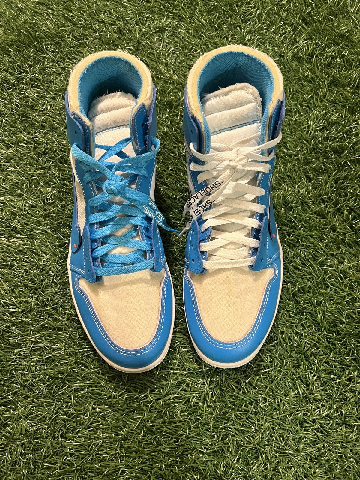 Off-White Off White Nike Jordan 1 UNC High Sneaker Blue Shoes Size US 11.5 / EU 44-45 - 2 Thumbnail