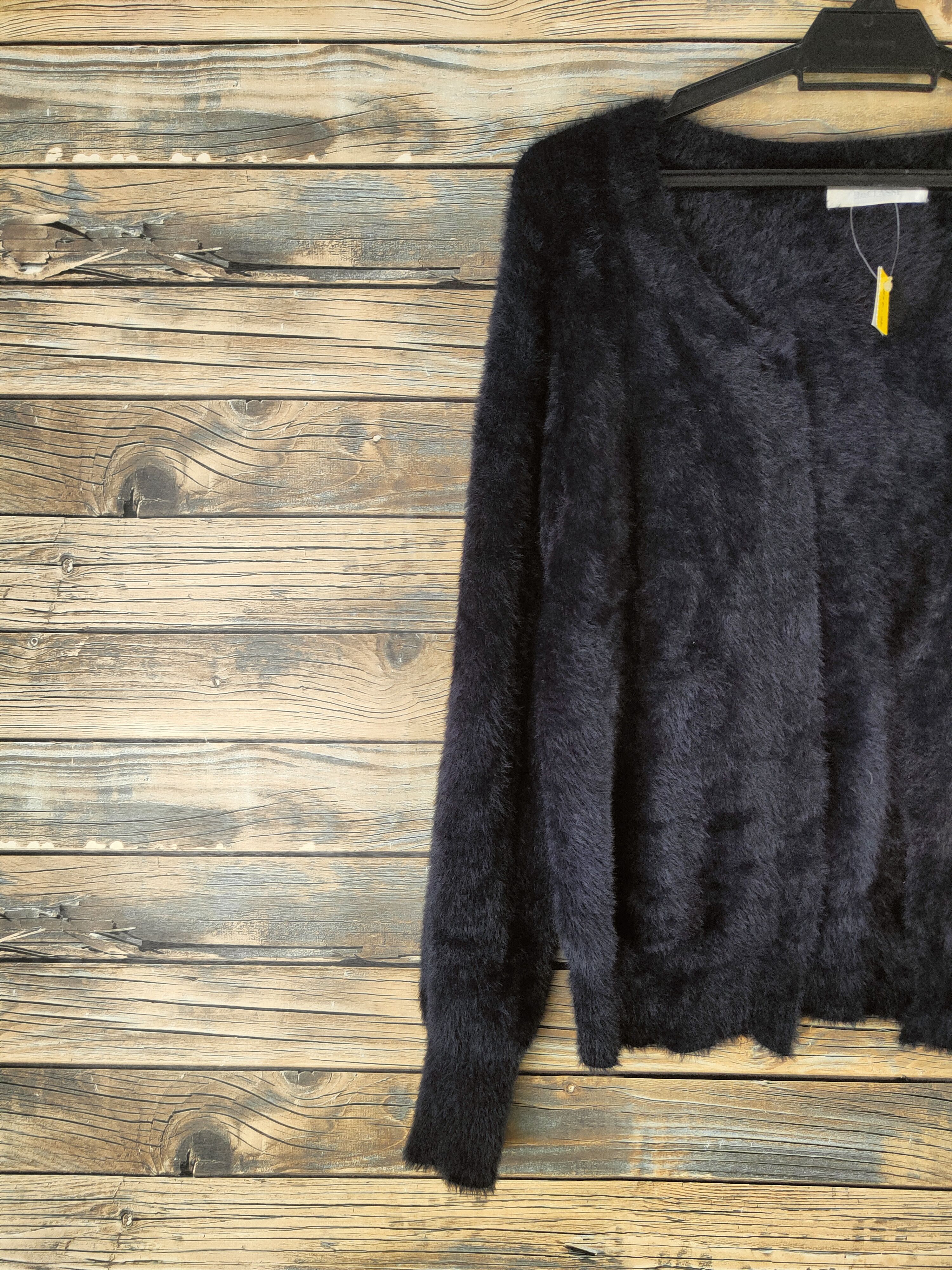 Vintage DL Do Classe Navy Fur Mohair Knitwear Cardigans #46-458 Size M / US 6-8 / IT 42-44 - 3 Thumbnail