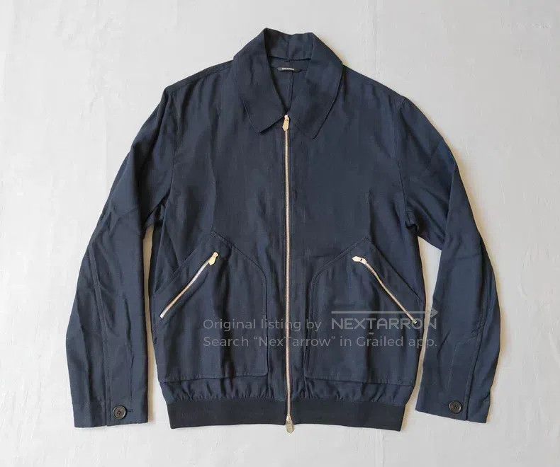 Hermes Hermes Navy Blue Cotton Thin Jacket Size US S / EU 44-46 / 1 - 1 Thumbnail