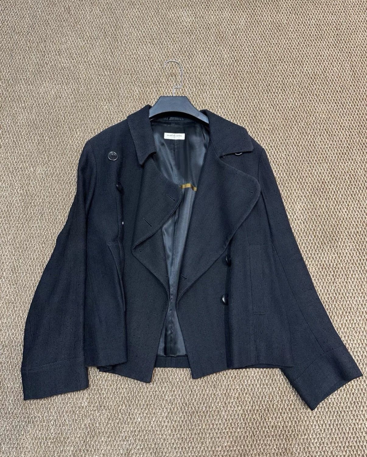Dries Van Noten Dries Van Noten Navy Double-Breasted Wool Short Coat K23 Size XS / US 0-2 / IT 36-38 - 5 Thumbnail