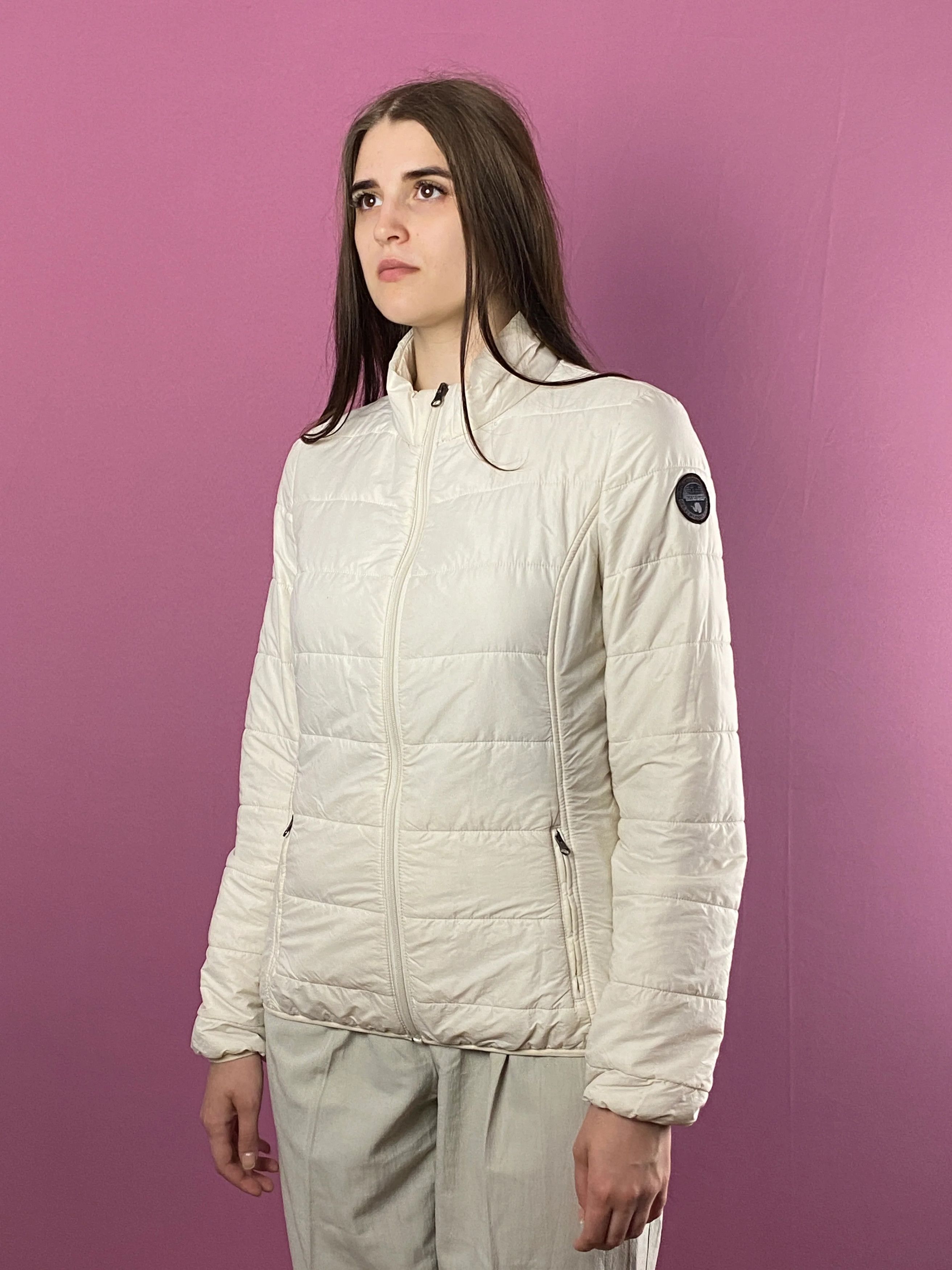 Napapijri 90s Fred Perry Vintage Women's Faux Fur Hooded Jacket - M Size M / US 6-8 / IT 42-44 - 1 Thumbnail