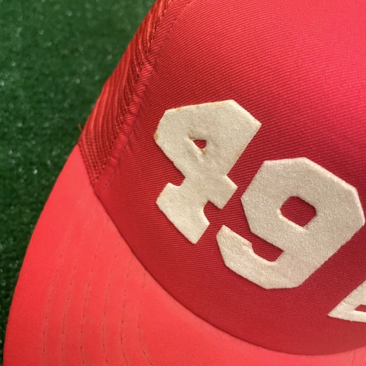 FELT VINTAGE 80s San Francisco 49ers Felt Logo NFL Trucker Snapback Hat Adult Red Size ONE SIZE - 3 Thumbnail