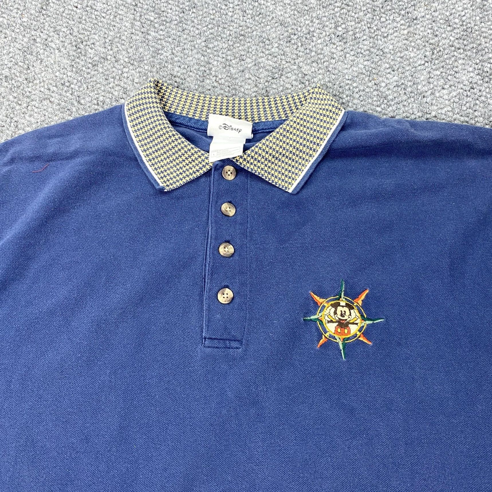 Disney VINTAGE Disney Walt Disney World Polo Shirt Mens Large Blue Mickey Compass Nautical Size US L / EU 52-54 / 3 - 2 Thumbnail