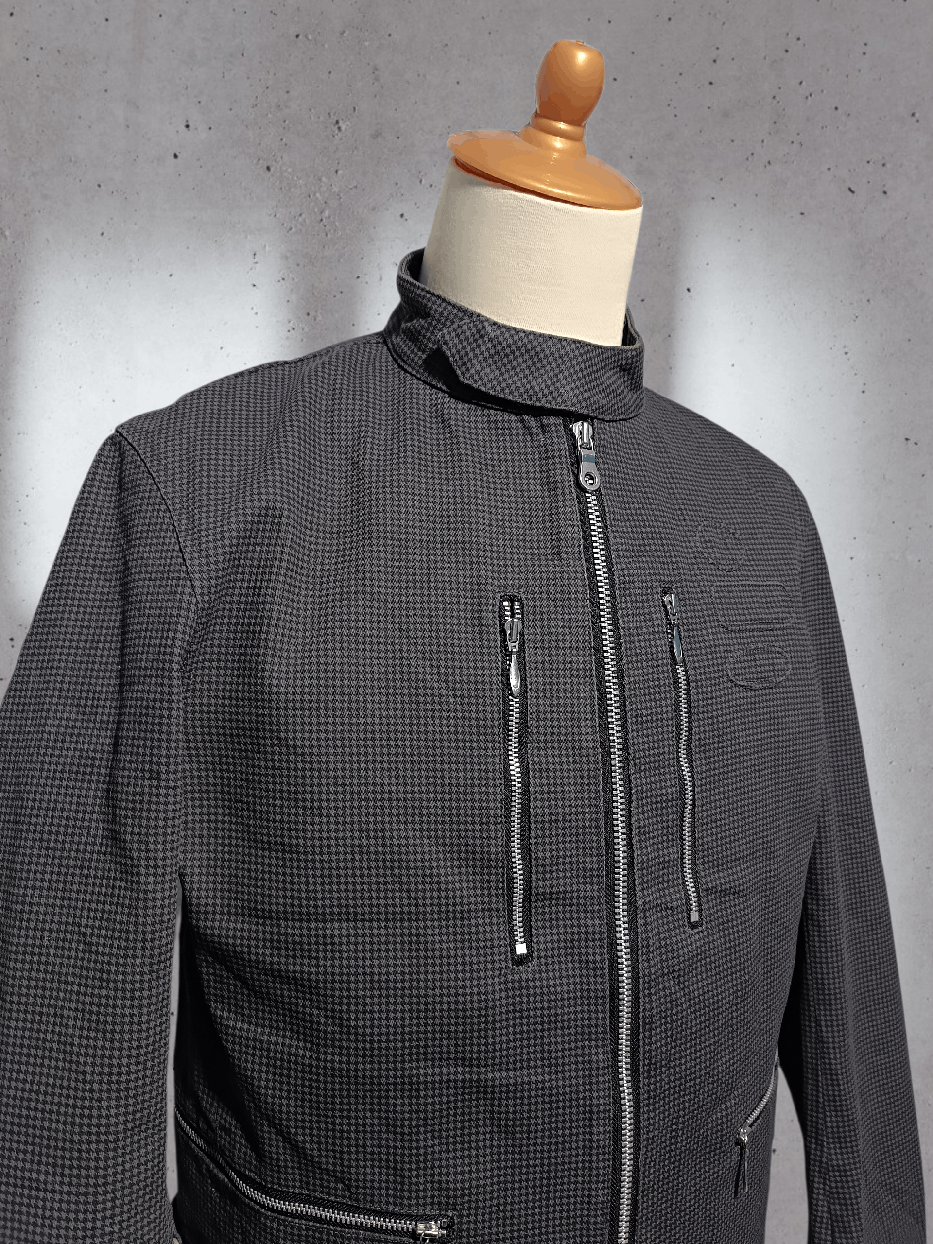 Japanese Brand Vintage Canvas Biker Jacket Monogram Pattern Size US M / EU 48-50 / 2 - 4 Thumbnail