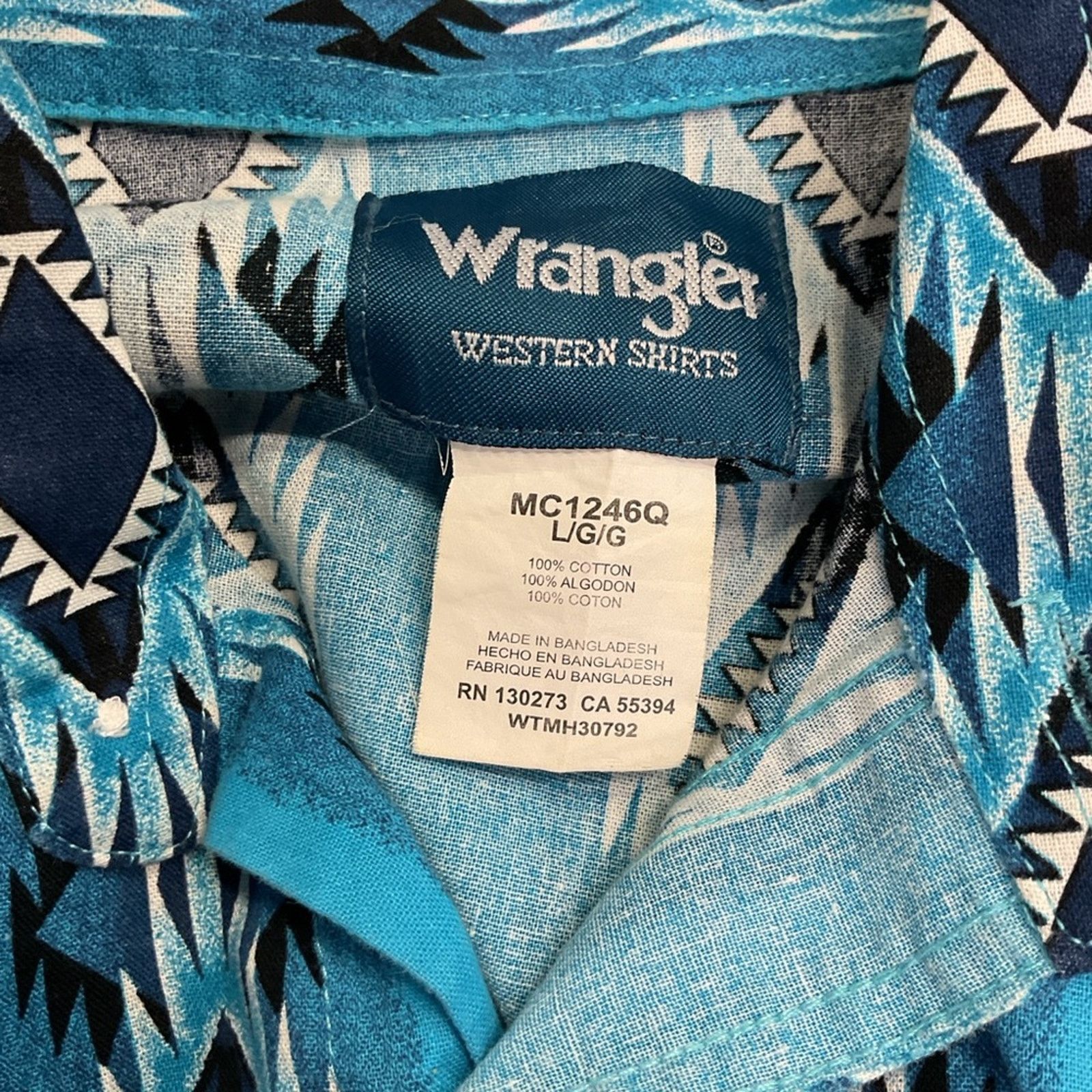 Wrangler Wrangler Western Aztec Pearl Snap Long Sleeve Shirt Size US L / EU 52-54 / 3 - 3 Thumbnail