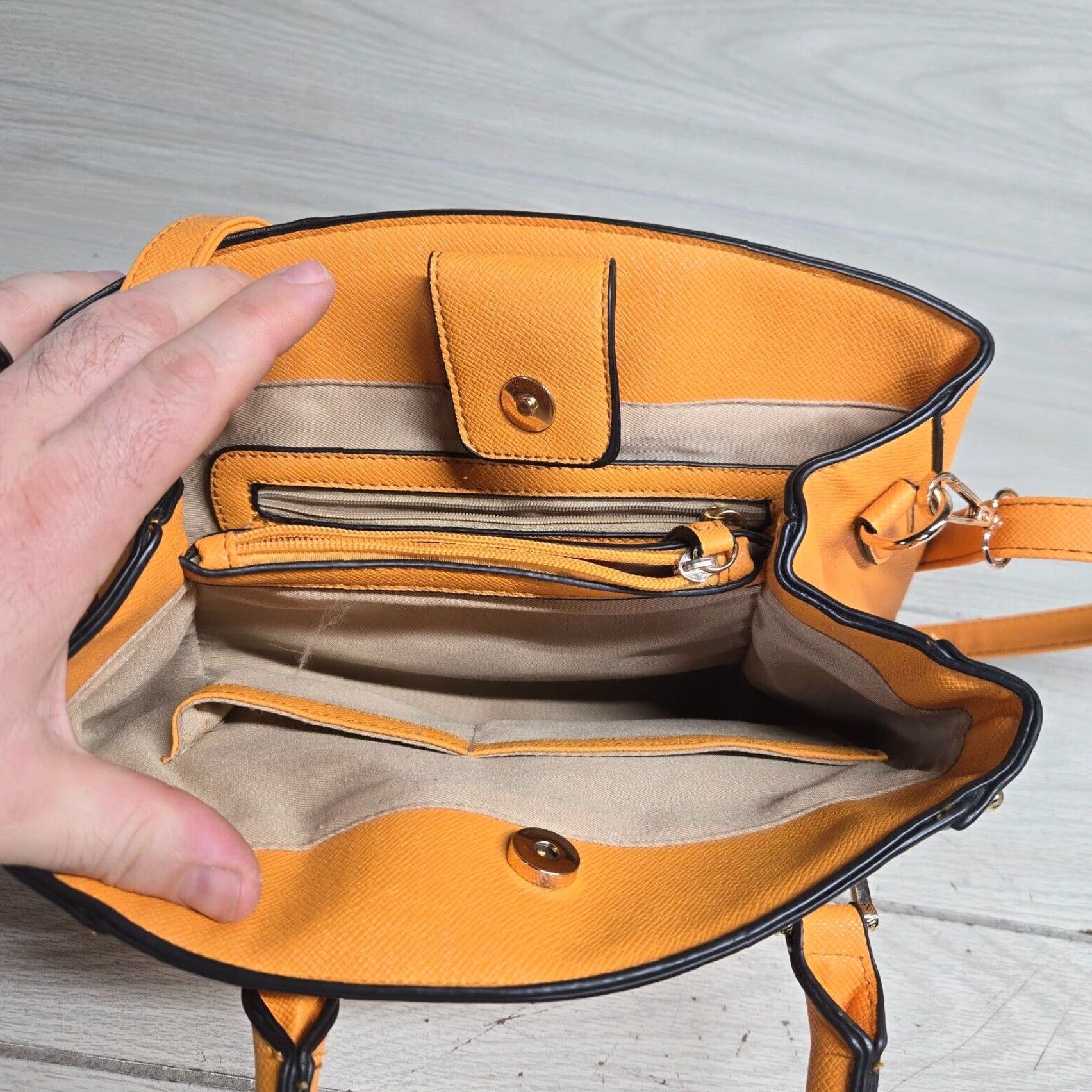 London Fog LONDON FOG Leather Shoulder Purse Handbag for Women - Orange Size ONE SIZE - 4 Thumbnail