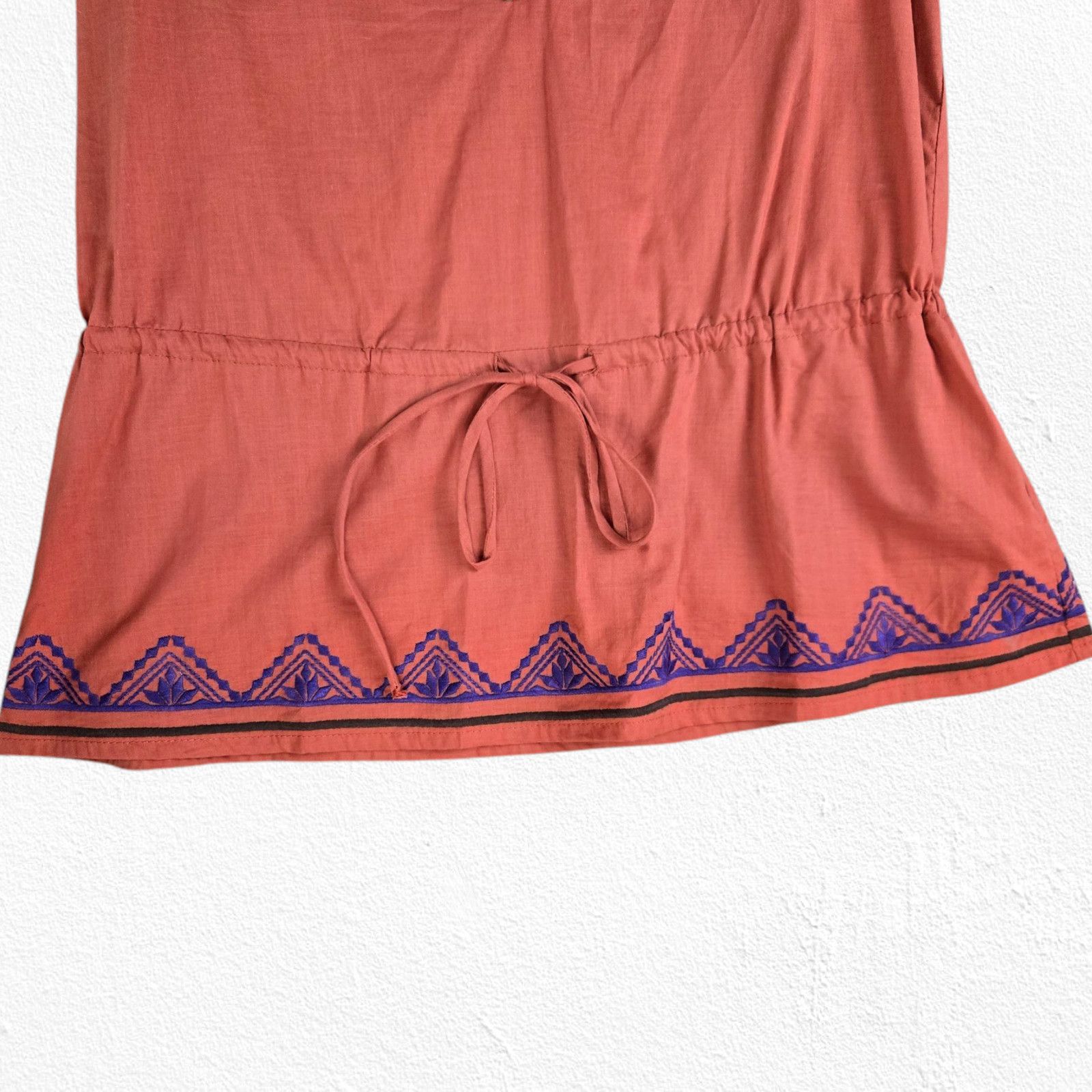 Other Terracotta Embroidered Boho Peplum Style Tunic Top Size XS Size XS / US 0-2 / IT 36-38 - 5 Thumbnail