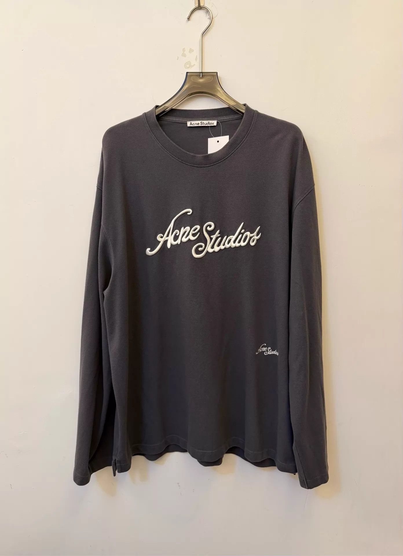 Acne Studios Acne FW25 Embroidered Logo Drop Shoulder Crew NeckUnisex Tee Size US XXL / EU 58 / 5 - 1 Thumbnail