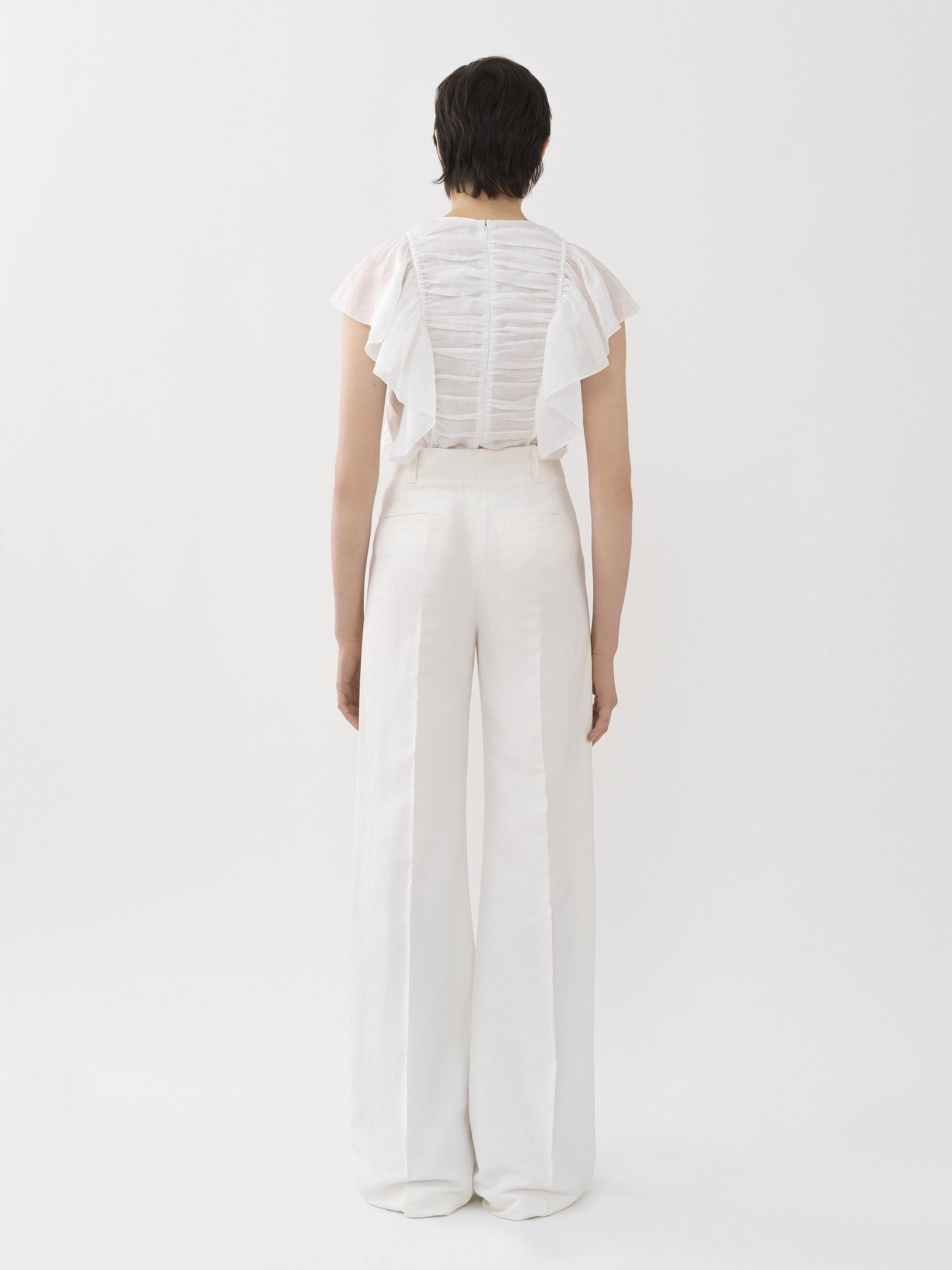 Chloe o1y0825 Short Sleeves Blouse in White Size S / US 4 / IT 40 - 7 Thumbnail