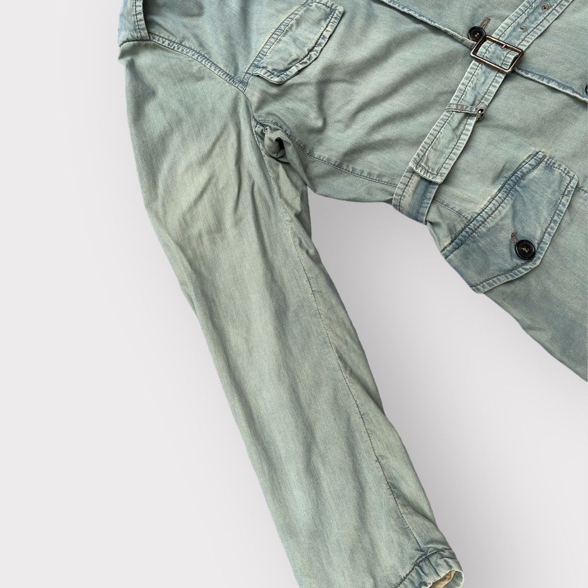 Prada SS05 Runway Worn Denim Military Belted Back Jacket Size US S / EU 44-46 / 1 - 5 Thumbnail