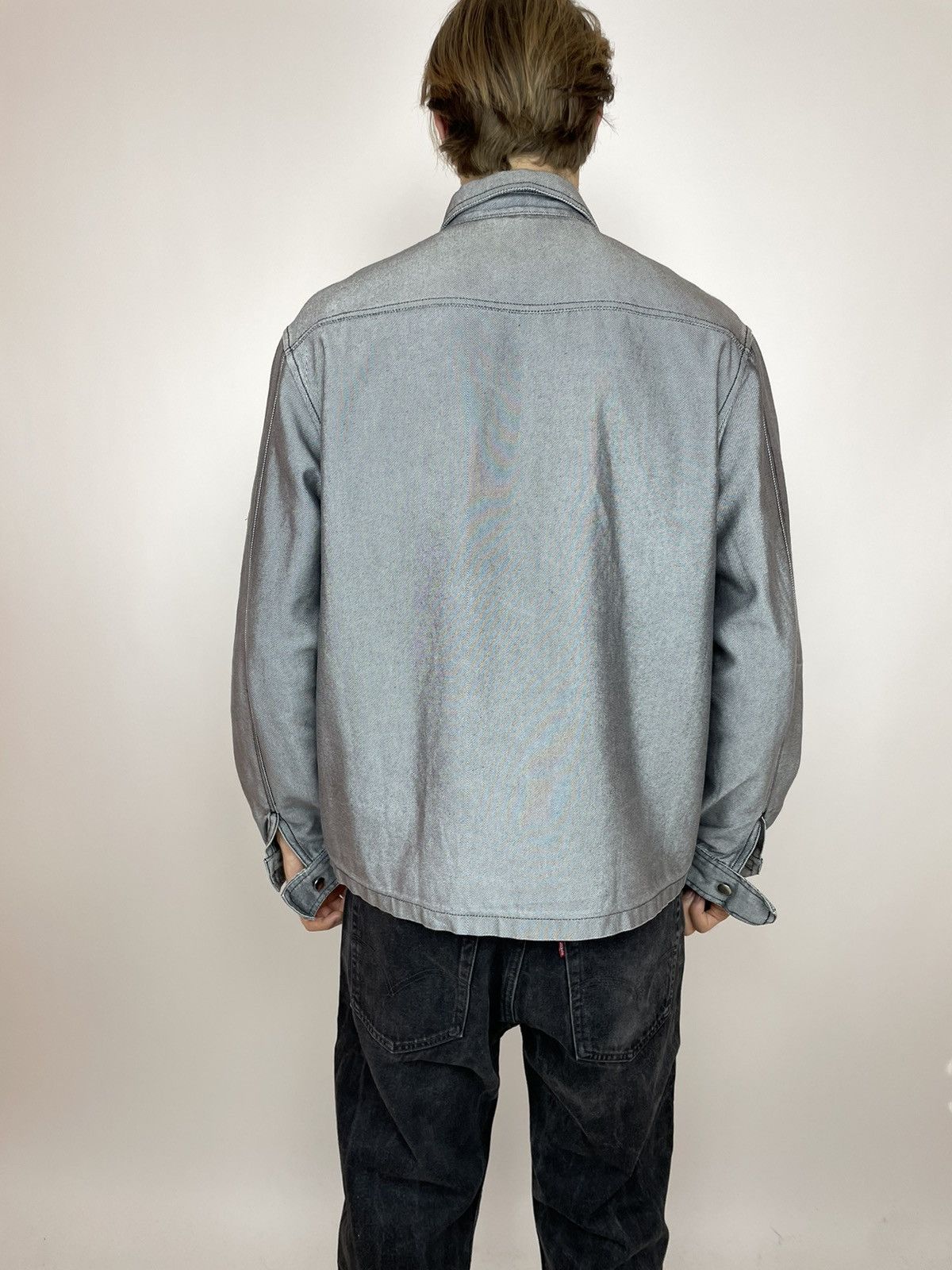 Vintage Silver Japanese denim workwear jacket dragon print Size US XXL / EU 58 / 5 - 7 Thumbnail