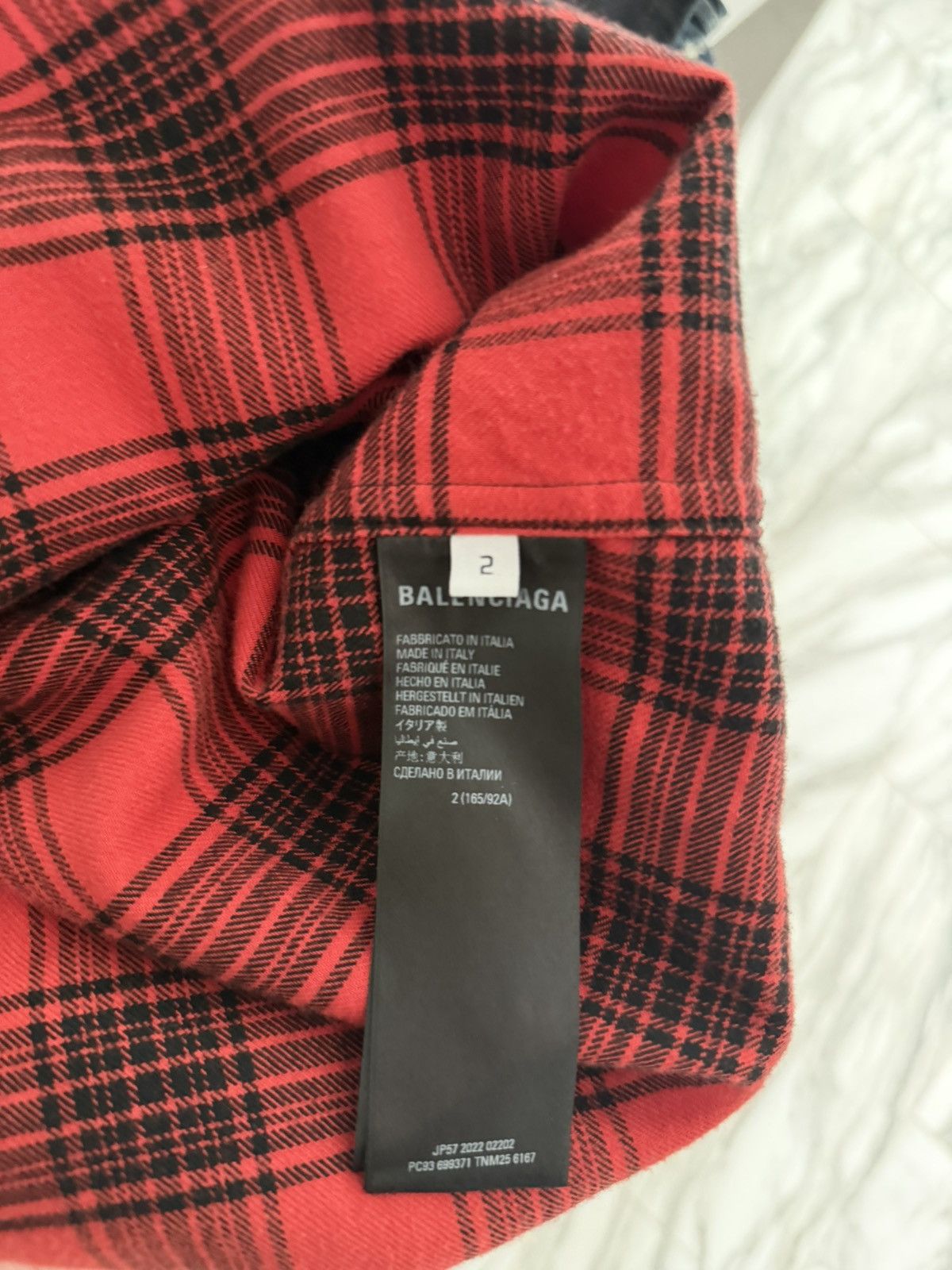 Balenciaga Balenciaga trompe plaid button up (stitched black shirt) Size US XL / EU 56 / 4 - 4 Thumbnail