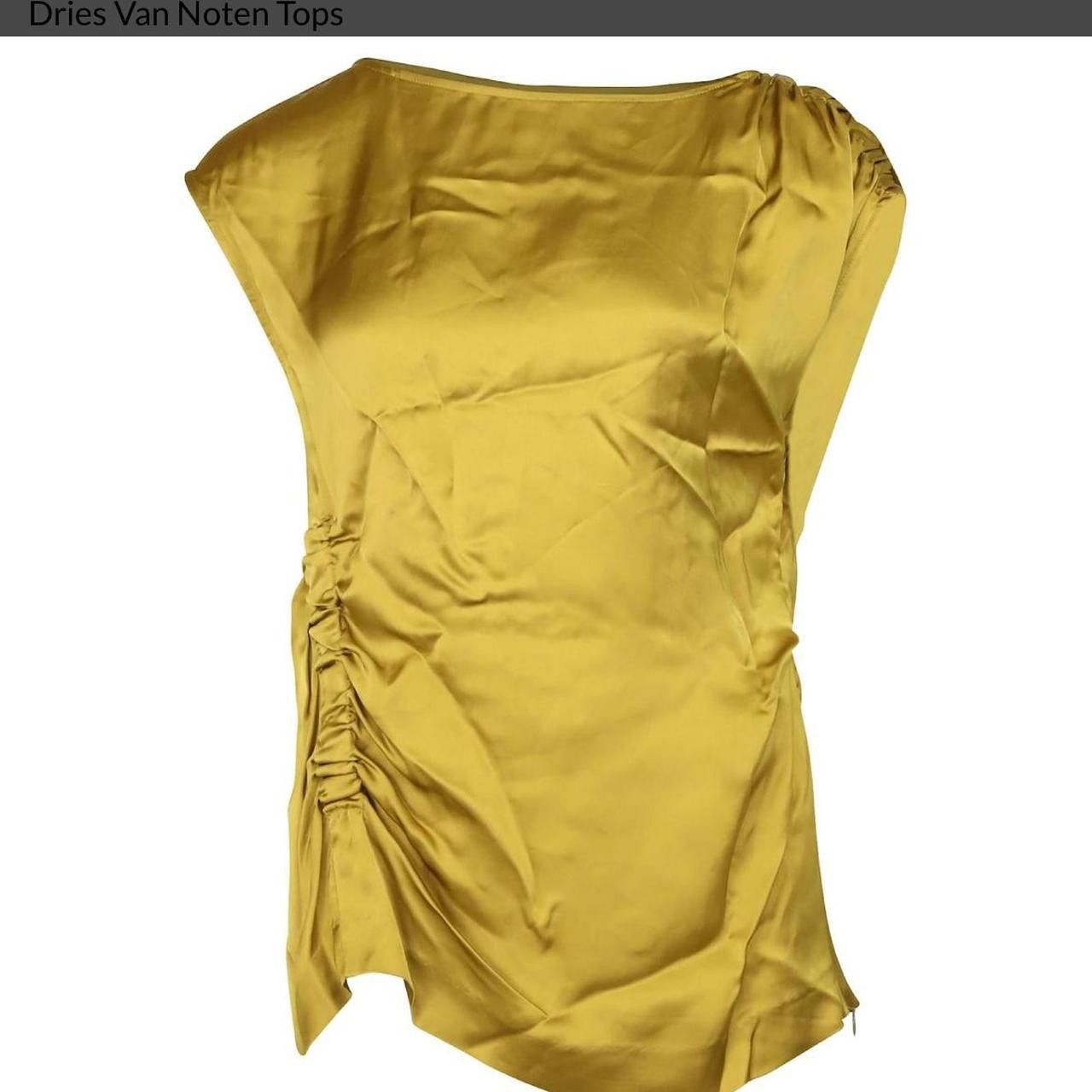 Dries Van Noten Dries Van Noten Gold Gathered Blouse Size XS / US 0-2 / IT 36-38 - 1 Thumbnail