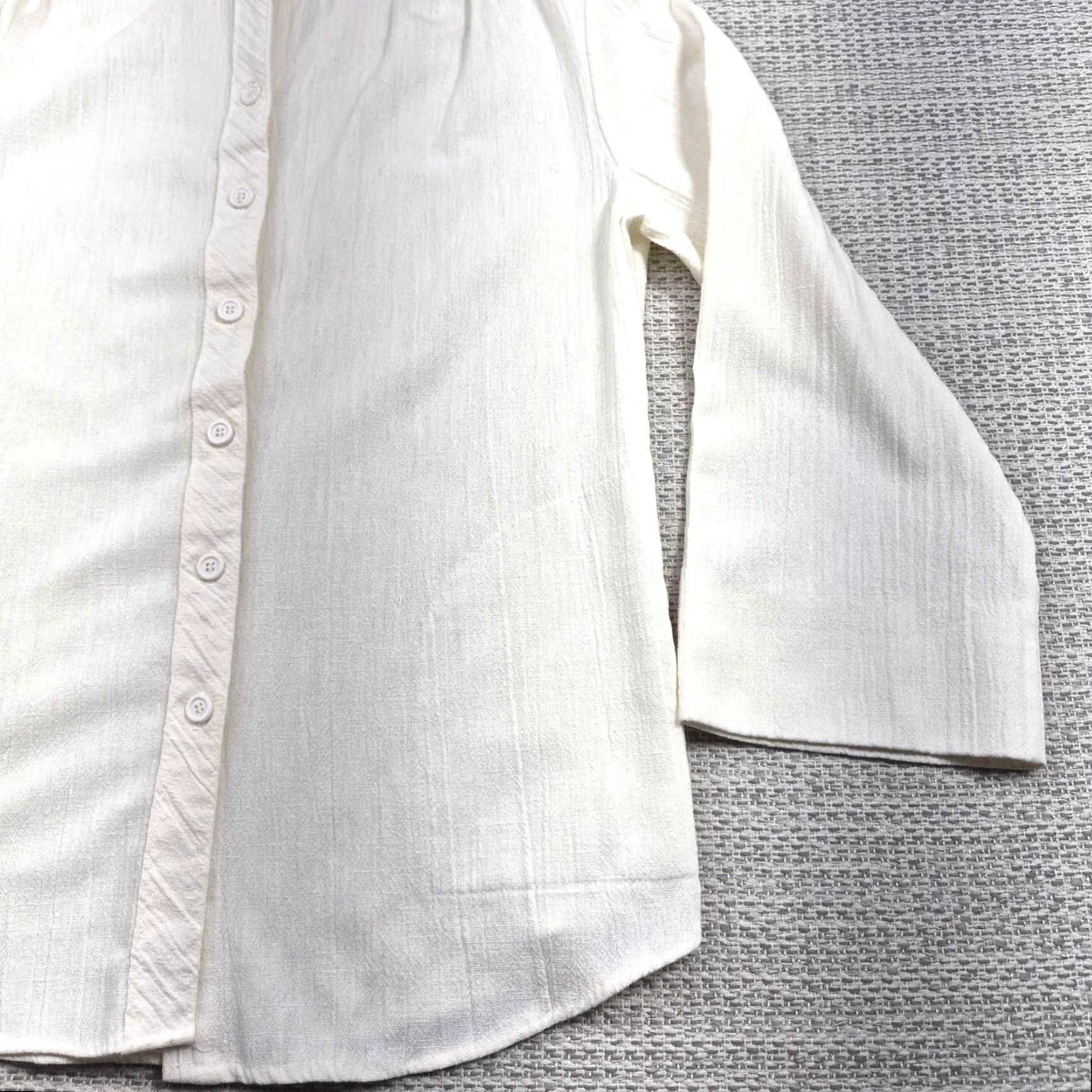 Penn VTG J.C. Penney Button-Up Shirt Womens Medium 3/4 Sleeve White Collared Knit Cotton Blend Casual Vintage Basic Size M / US 6-8 / IT 42-44 - 2 Thumbnail