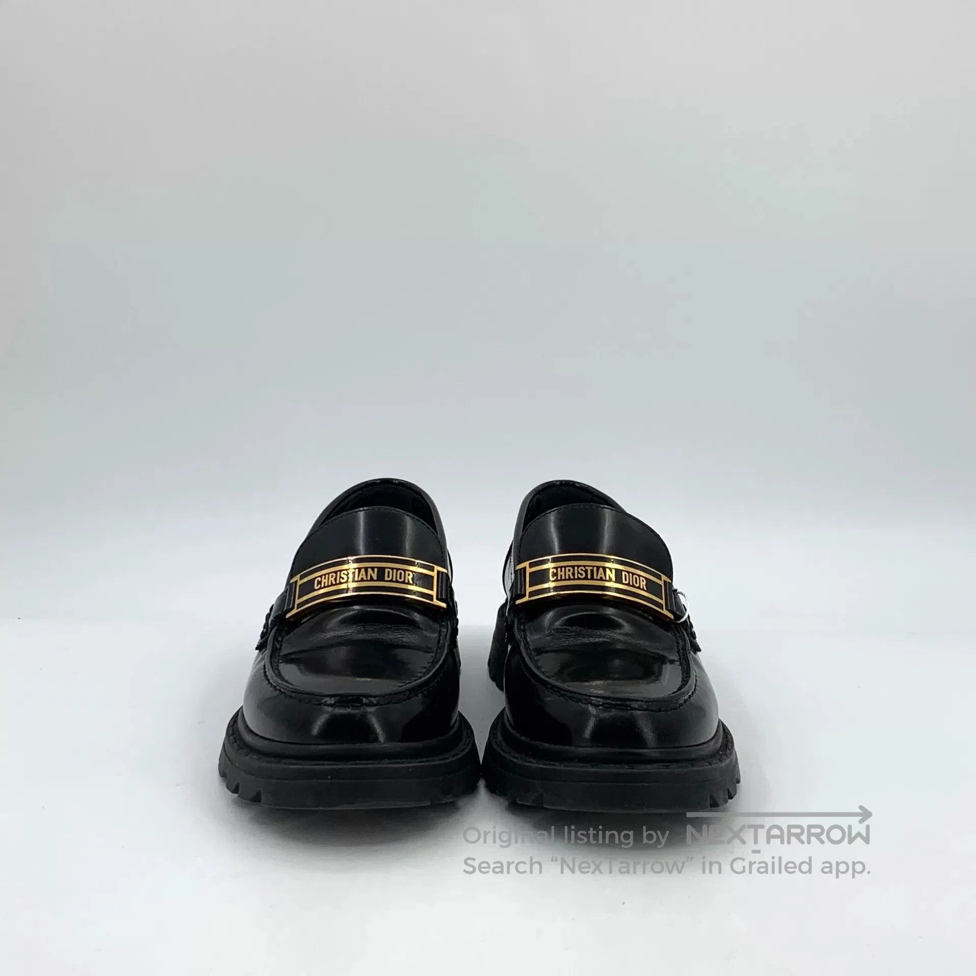 Dior Dior Black Leather Logo Loafers. Size US 8 / IT 38 - 3 Thumbnail