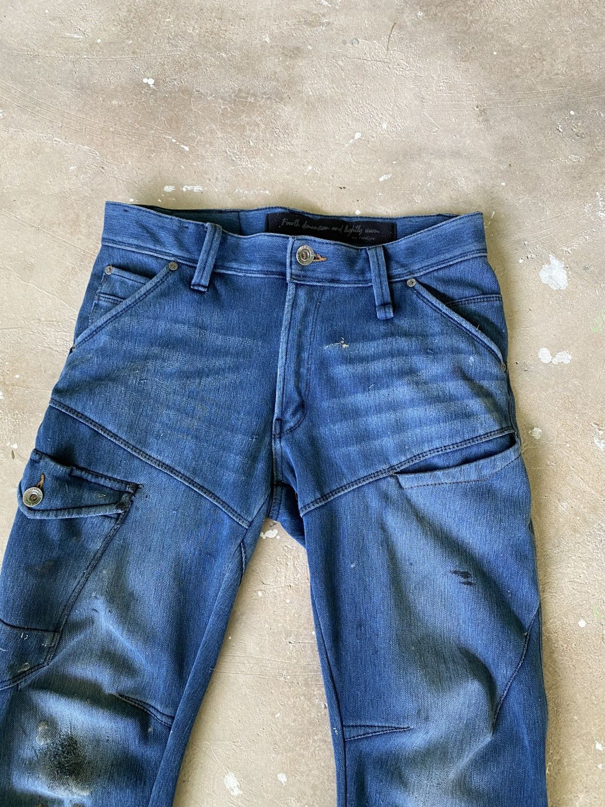 Japanese Brand FieldCore Multi Pocket 3D Workwear Denim Pants Size US 32 / EU 48 - 2 Thumbnail