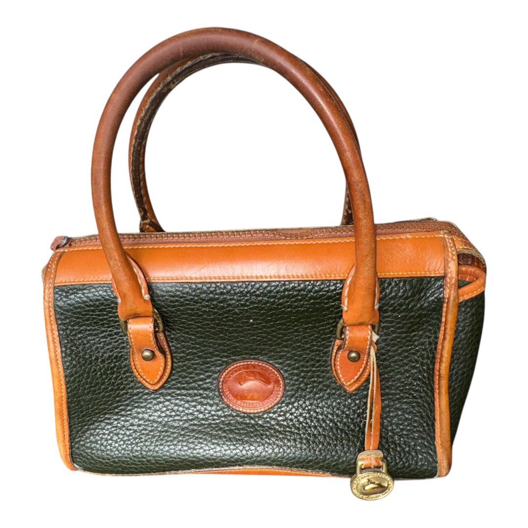 Dooney & Bourke × Vintage Dooney and Bourke Vintage Green and Brown Pebbled Leather Size ONE SIZE - 4 Thumbnail