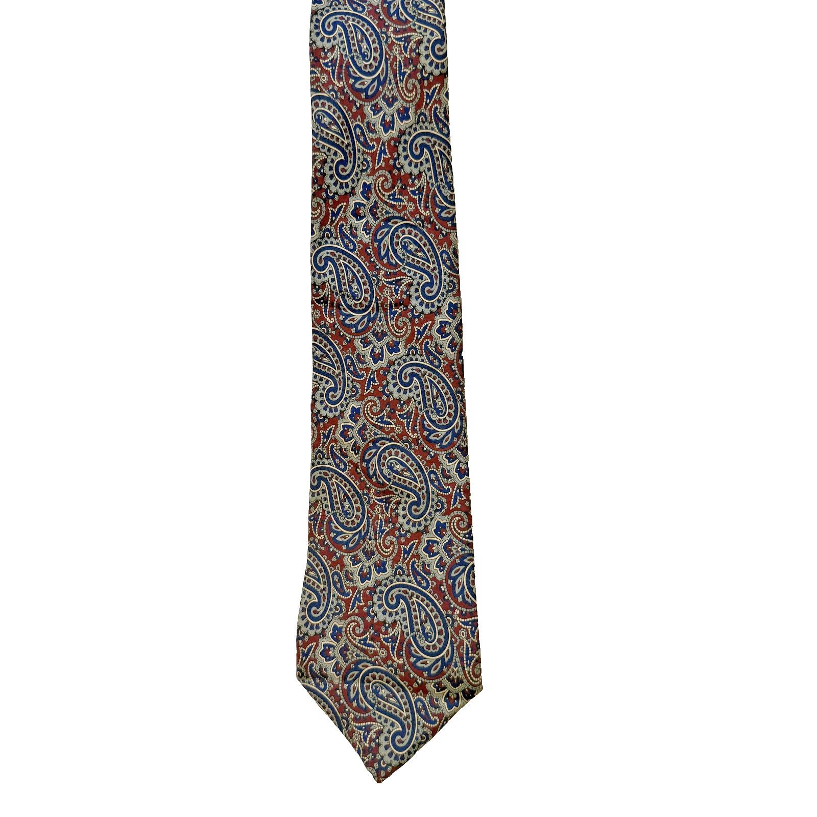 Mario Valentino Vintage Mario Valentino Tie Mens Paisley 100% Silk USA Size ONE SIZE - 1 Thumbnail