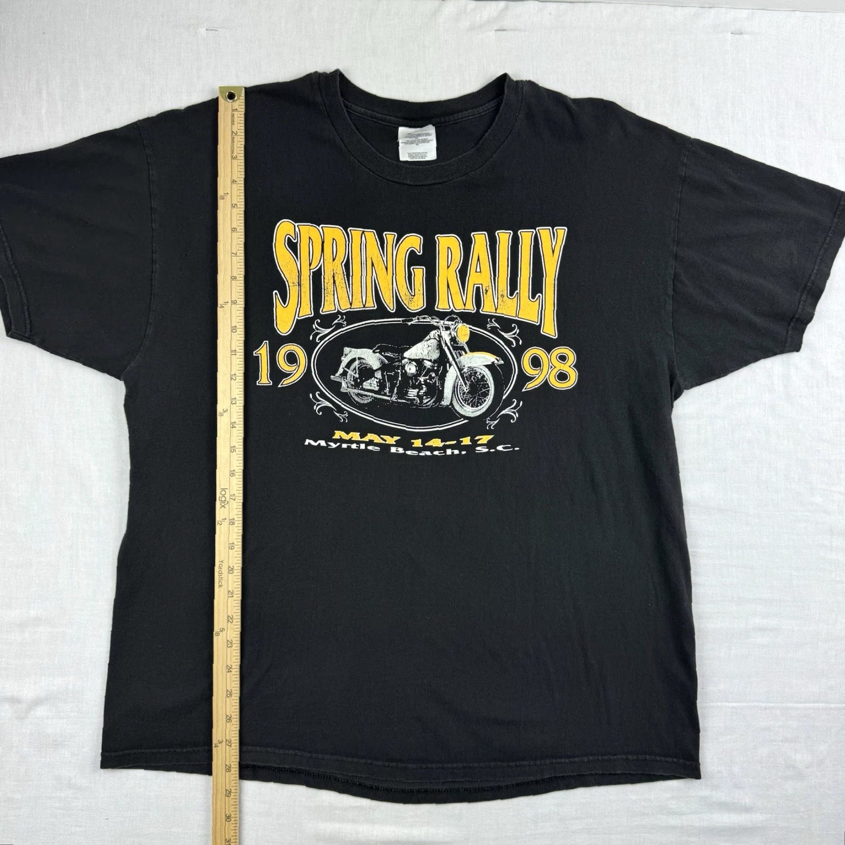 Hanes VINTAGE Biker Rally T Shirt Adult XL Black USA 1998 90s Motorcycle Hanes Tee Mens Shirt Size US XL / EU 56 / 4 - 7 Thumbnail