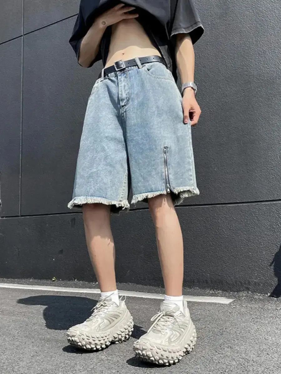 Japanese Brand Retro wide leg straight leg denim shorts Size US 32 / EU 48 - 2 Thumbnail