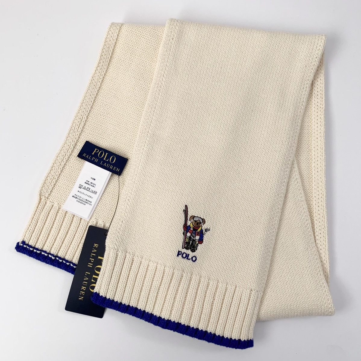 Polo Ralph Lauren Ralph Lauren polo bear embroidered scarf 100% cotton Size ONE SIZE - 14 Thumbnail