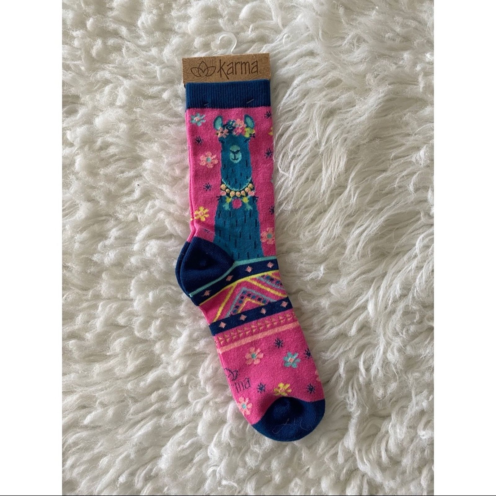 Other NWT Pink And Blue Llama Socks Size ONE SIZE - 3 Thumbnail