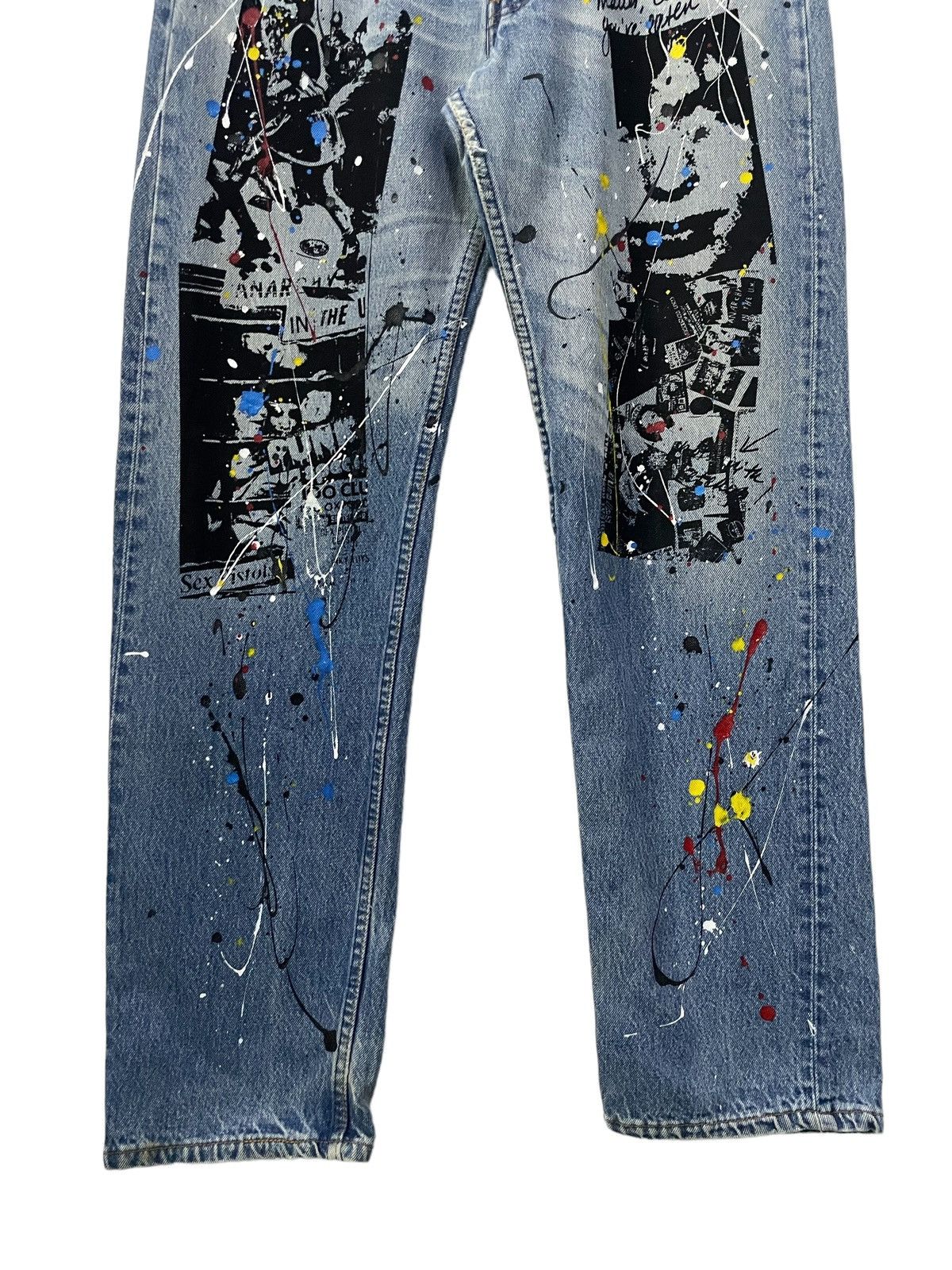 Levi's × Vintage Vintage Levis 501 Sex Pistol Paint Splatter Punk Jeans Size US 36 / EU 52 - 4 Thumbnail