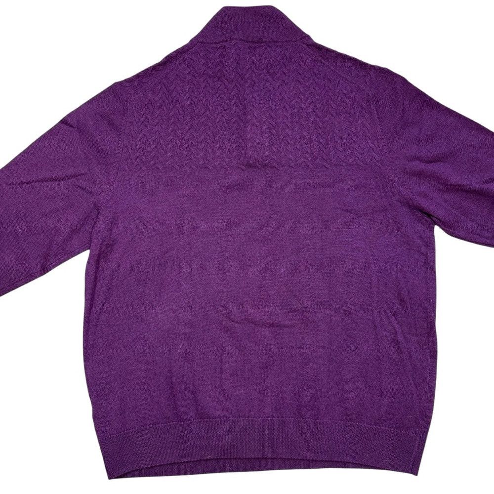 Other New Per me Uomo Purple Extra Fine Merino Wool 1/4 Buttons S Size US XL / EU 56 / 4 - 2 Thumbnail