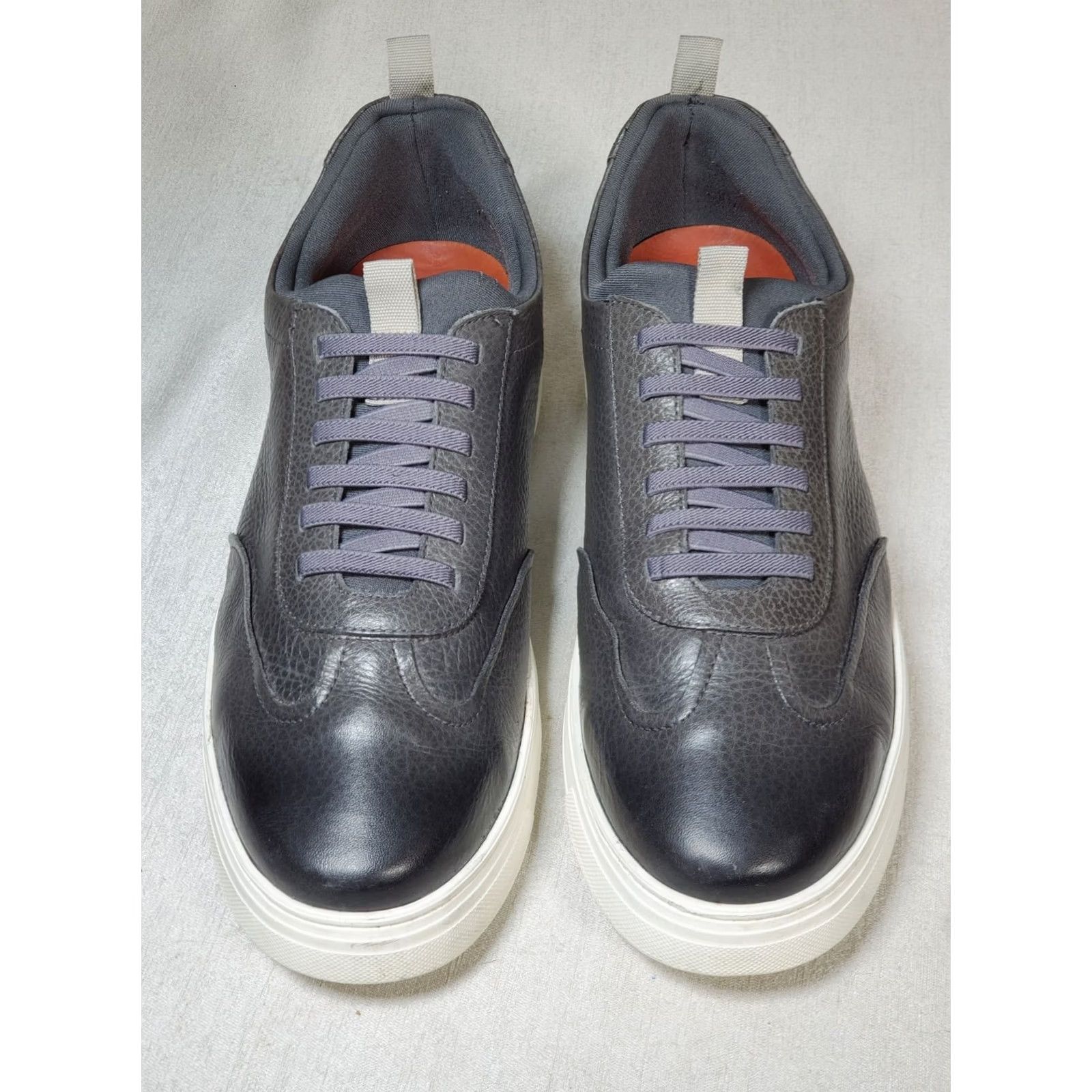 Vintage Martin Dingman David Mens Graphite Pebbled Leather Casual Sneakers Black Lace-Up Size US 12 / EU 45 - 7 Thumbnail