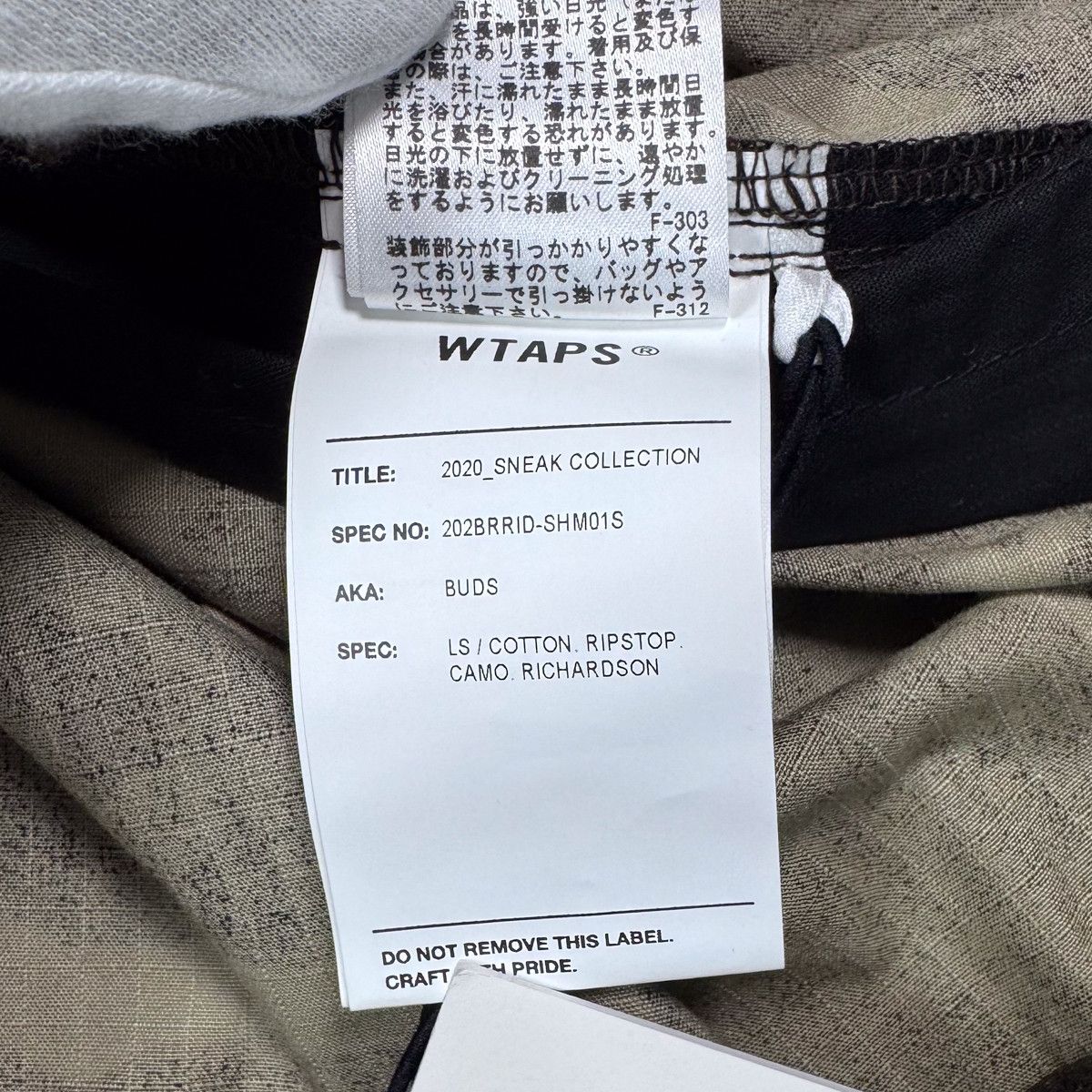 Richardson WTAPS × RICHARDSON 2020AW BUDS LS COTTON RIPSTOP CAMO Size US M / EU 48-50 / 2 - 9 Thumbnail