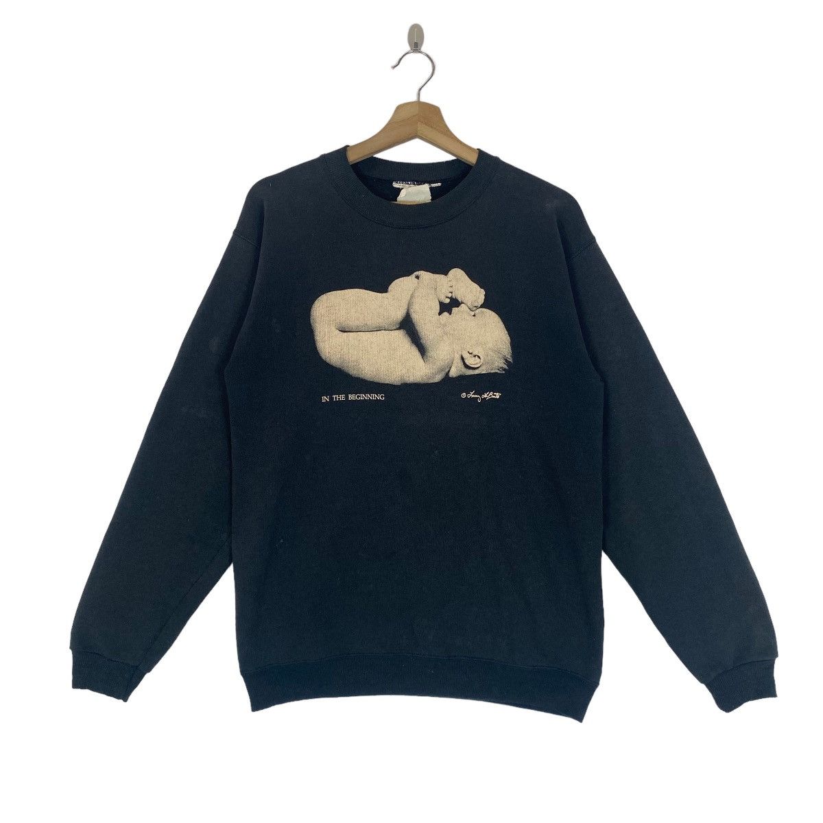Vintage Vintage graphic baby in the beginning sweatshirt Size US S / EU 44-46 / 1 - 1 Thumbnail