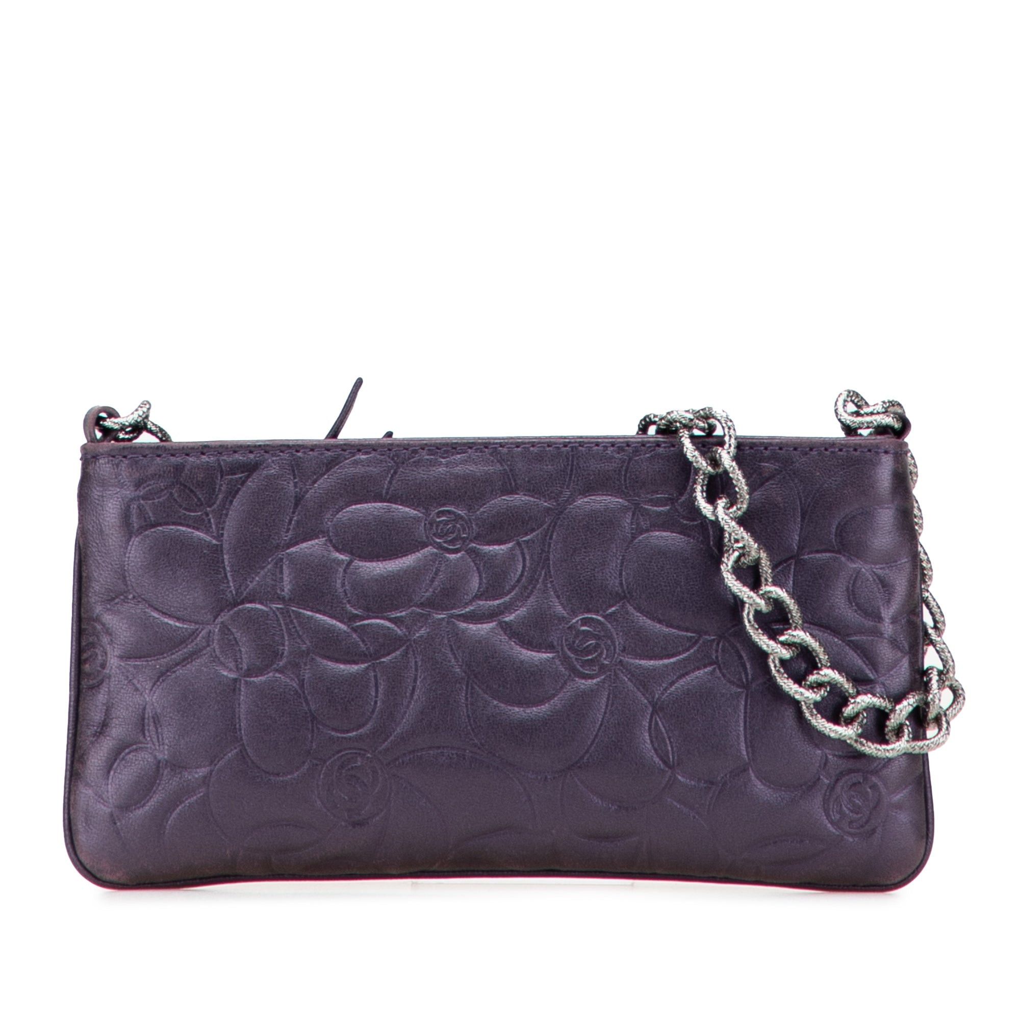 Chanel Embossed Lambskin Camellia Chain Pochette Size ONE SIZE - 1 Thumbnail