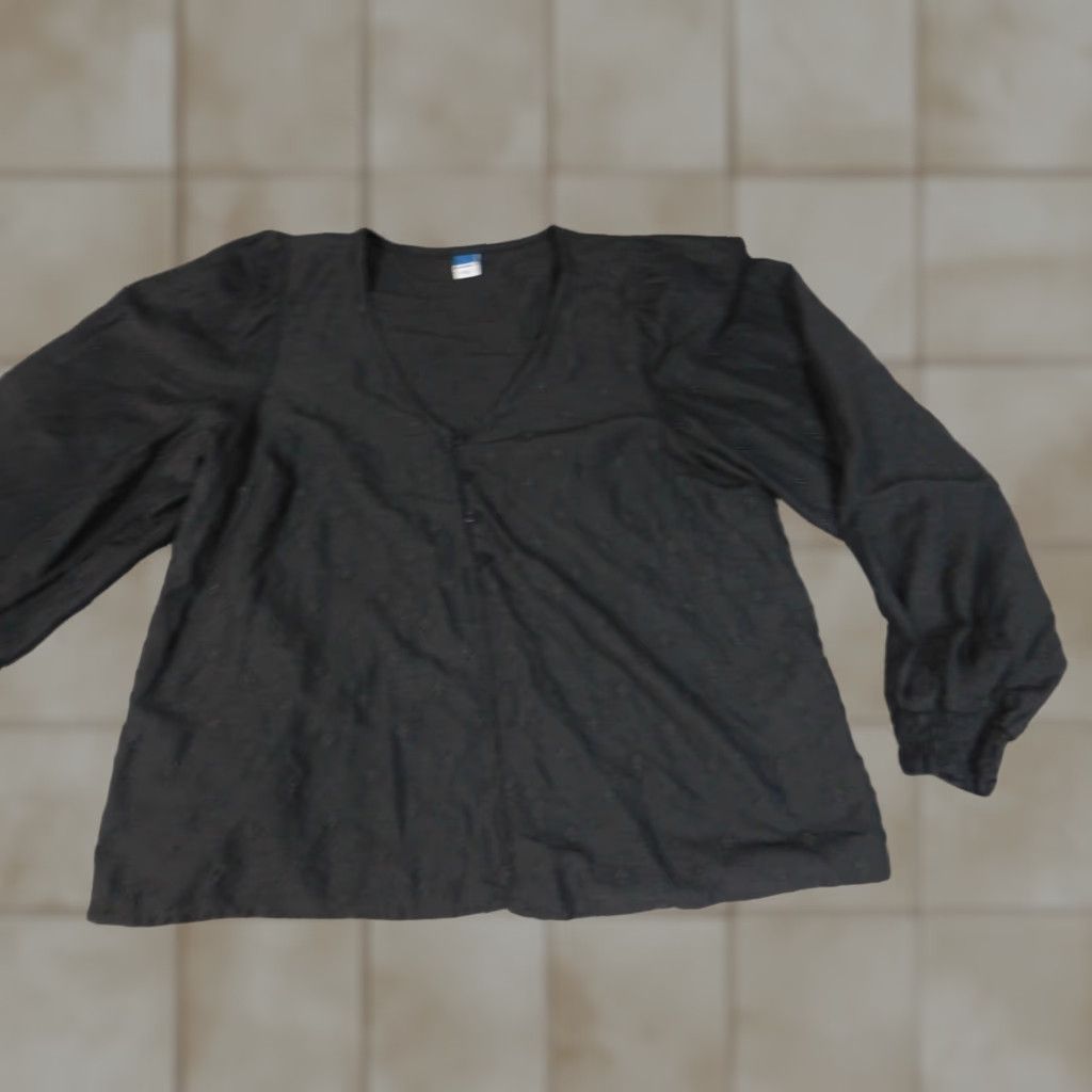 Old Navy Old Navy Womens Blouse S Gray Dolman Sleeve Pullover Cotton Down Open Button Casual Basic Regular Size S / US 4 / IT 40 - 1 Thumbnail