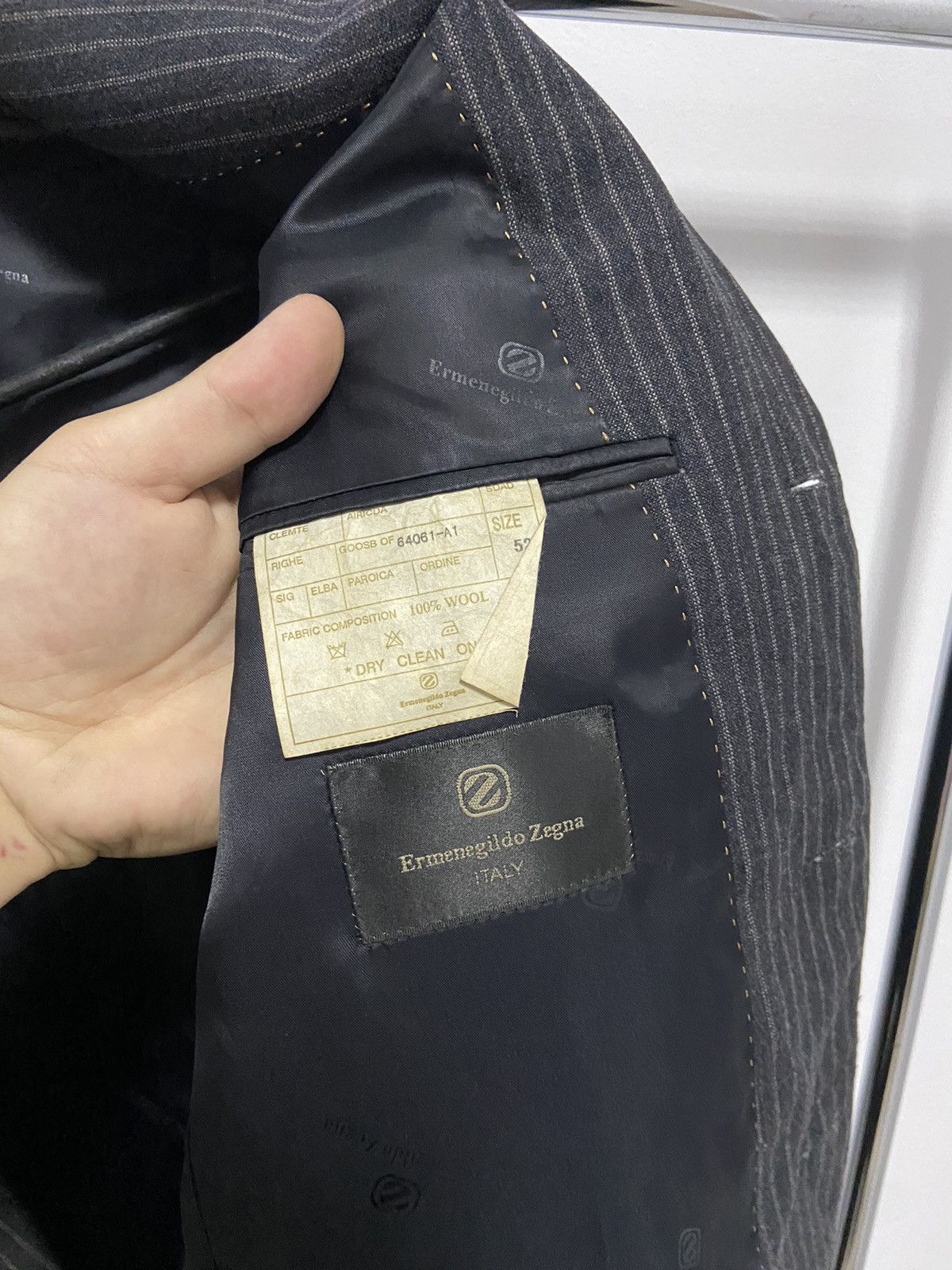 Ermenegildo Zegna Ermenegildo Zegna Striped Luxury Wool Suit blazer trousers Size 52R - 7 Thumbnail