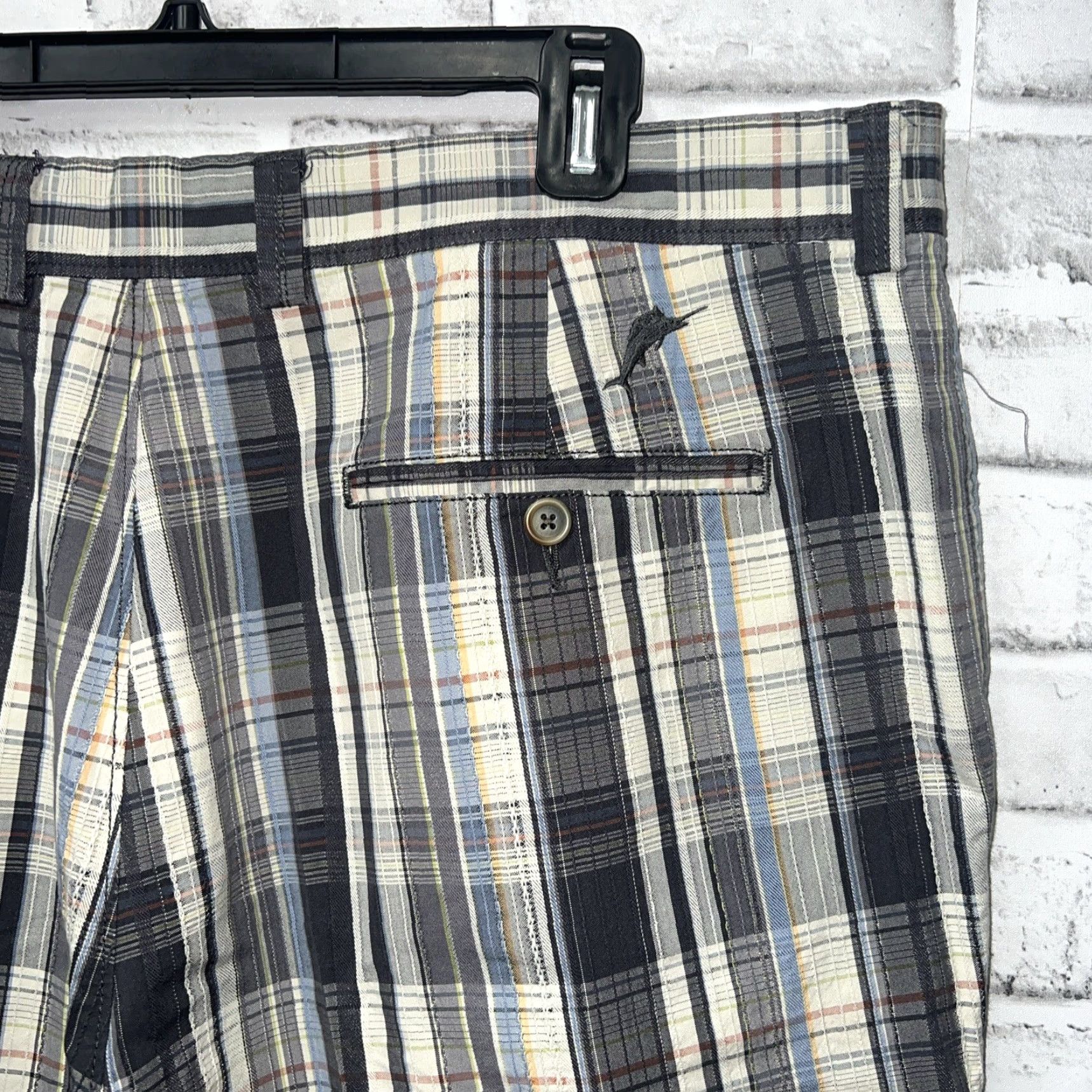 Tommy Bahama Tommy Bahama Gray Plaid Cotton Silk Blend Shorts Mens Size 40 Size US 40 / EU 56 - 3 Thumbnail