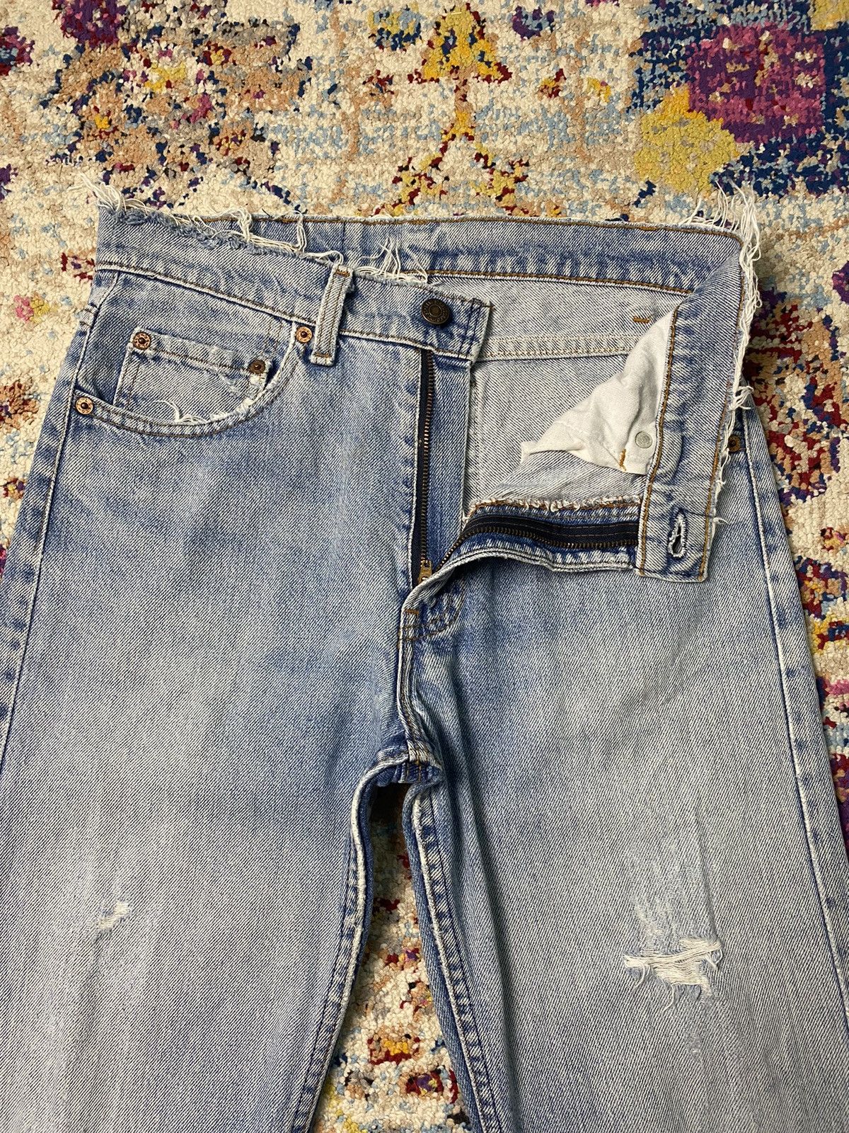 Levi's × Vintage 1980s Levis 505 Slim Straight Zipper Style Washed Blue Jeans Size US 30 / EU 46 - 5 Thumbnail