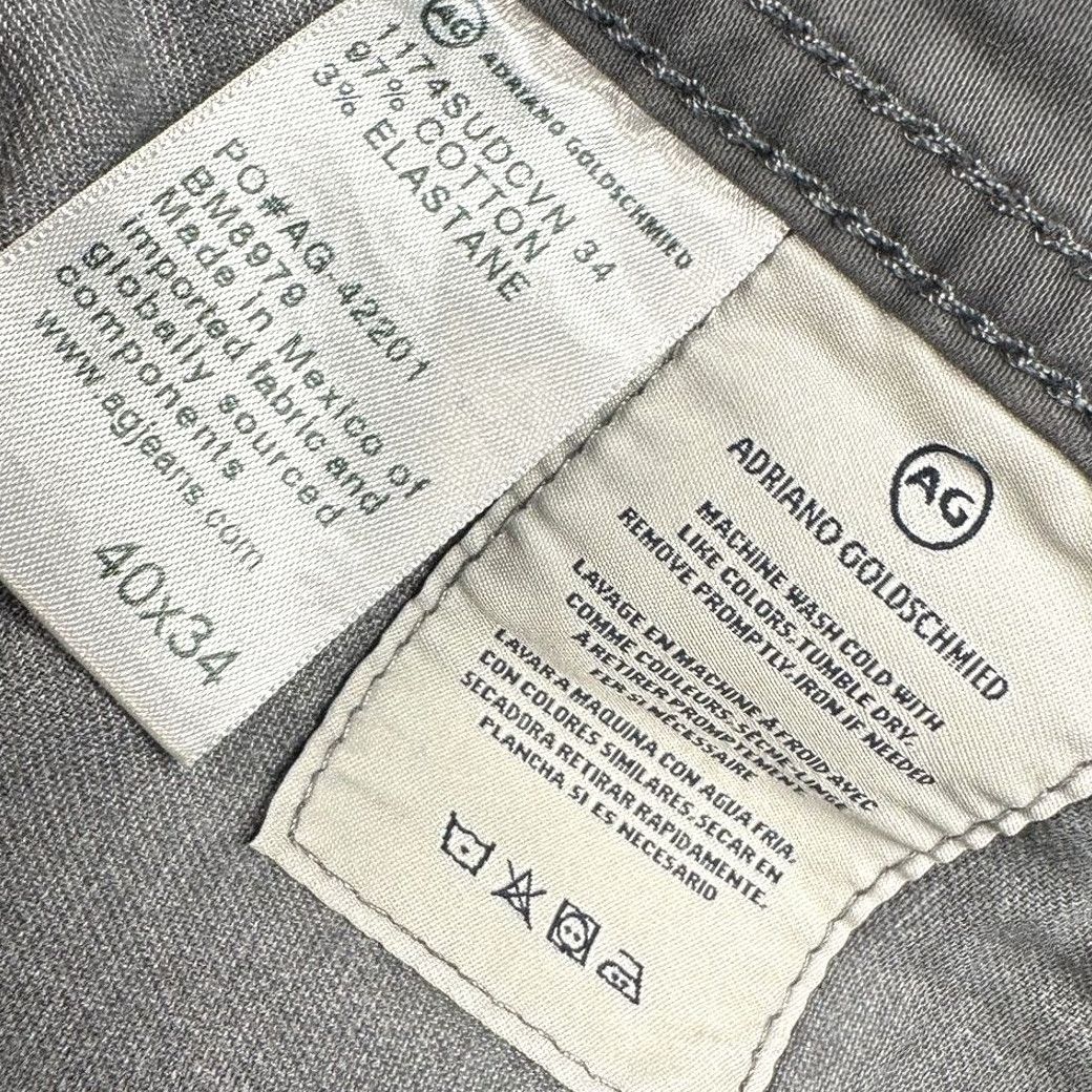 Vintage AG Adriano Goldschmied The Graduate Jeans Mens 40X34 Grey Straight Denim 5 Pocket Slim Stretch Vintage: No Mens Regular Size 40 Size US 40 / EU 56 - 6 Thumbnail