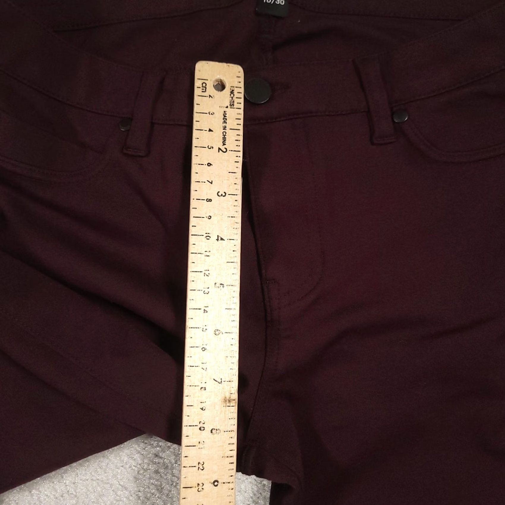 Vintage Liverpool Jeans Womens Skinny Pants Denim 10 Aubergine Burgundy Zip Five-Pocket Slim Rise Mid 29in Inseam Dark Dye Size 32" / US 10 / IT 46 - 6 Thumbnail